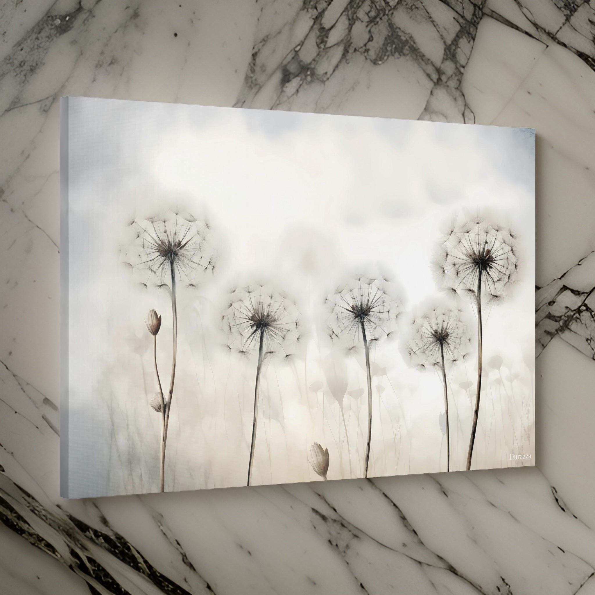 Serene Dream Dandelion Artwork: White Watercolor Dandelion