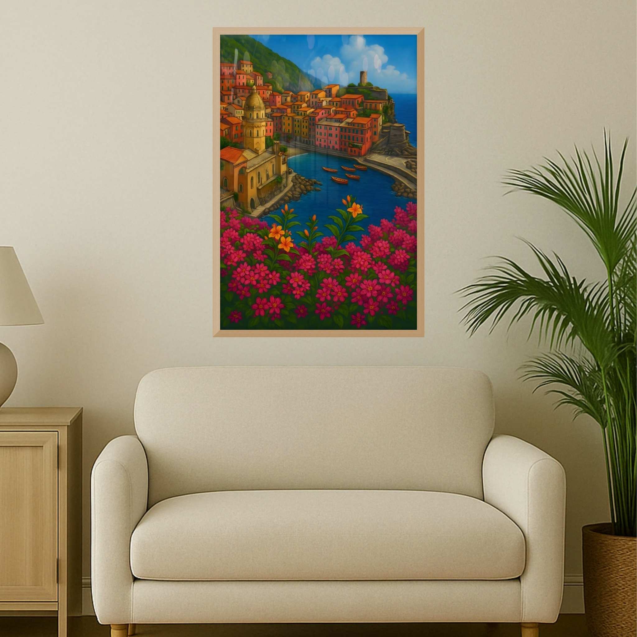 Mediterranean Wall Art – Sunset Coast | Serene Harbor Vibes