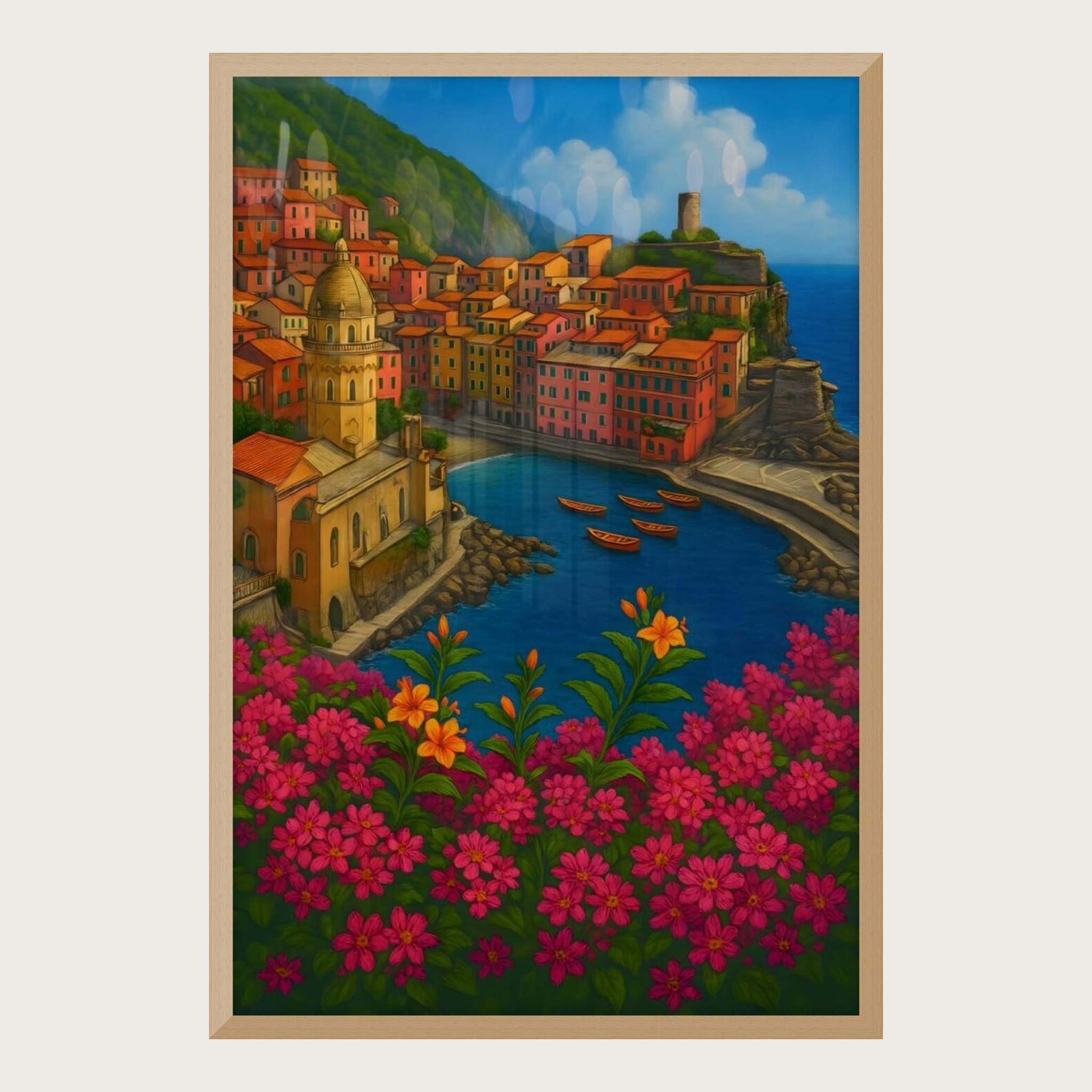 Mediterranean Wall Art – Sunset Coast | Serene Harbor Vibes