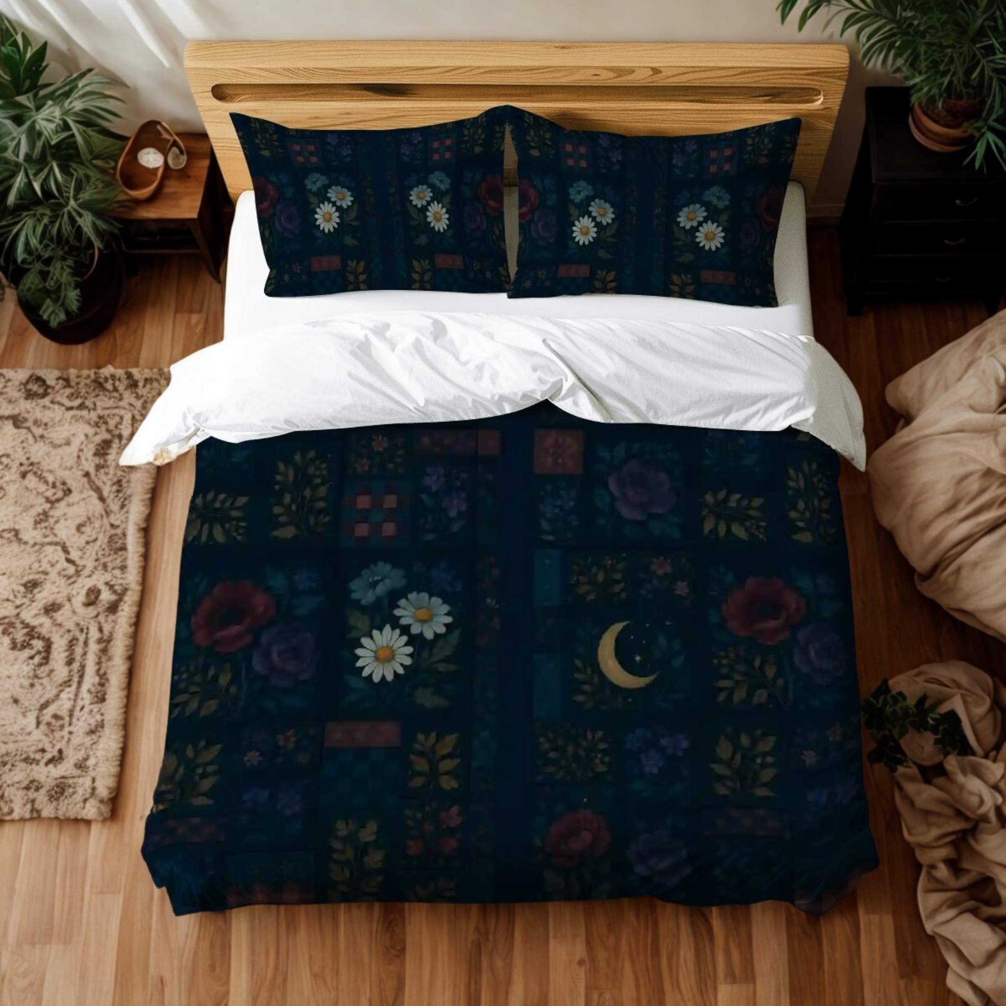 Gothic Flower Duvet Cover Set – Moody Floral | Shadowfern