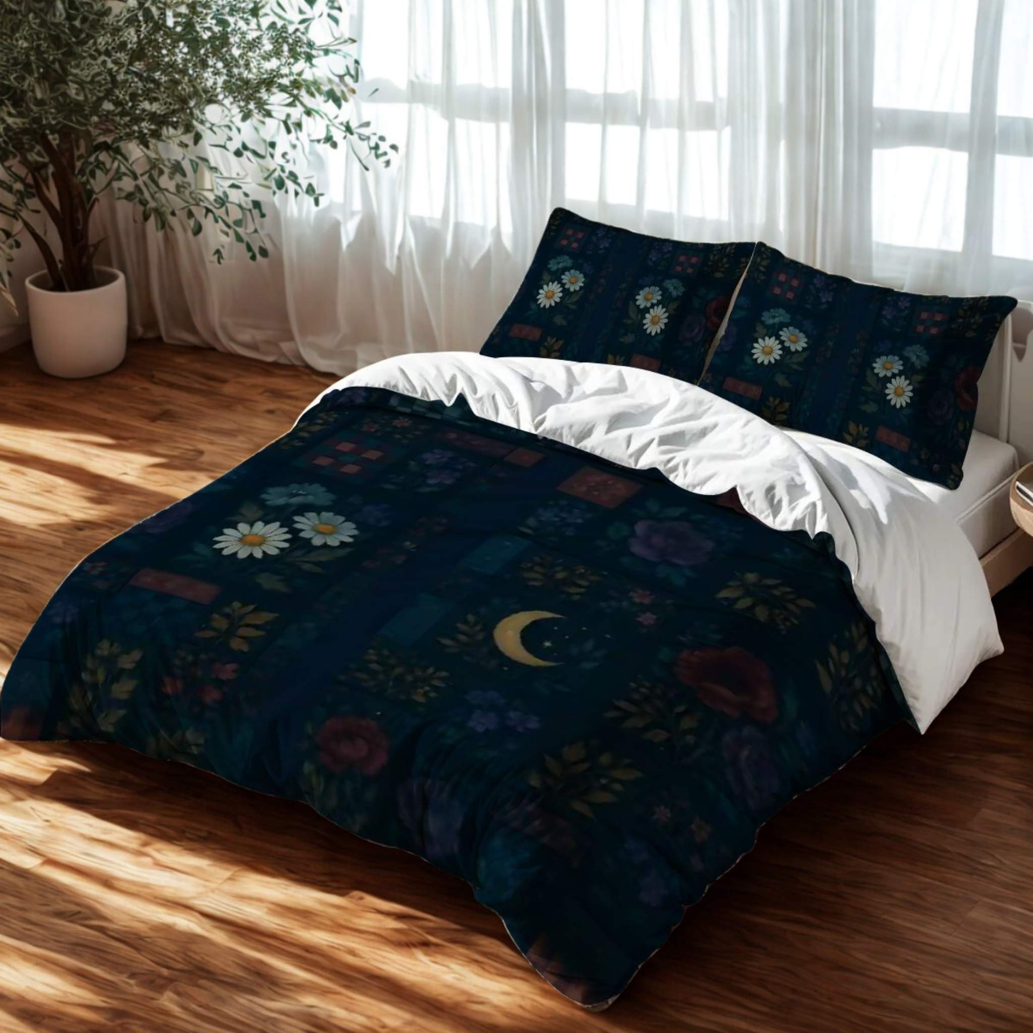 Gothic Flower Duvet Cover Set – Moody Floral | Shadowfern