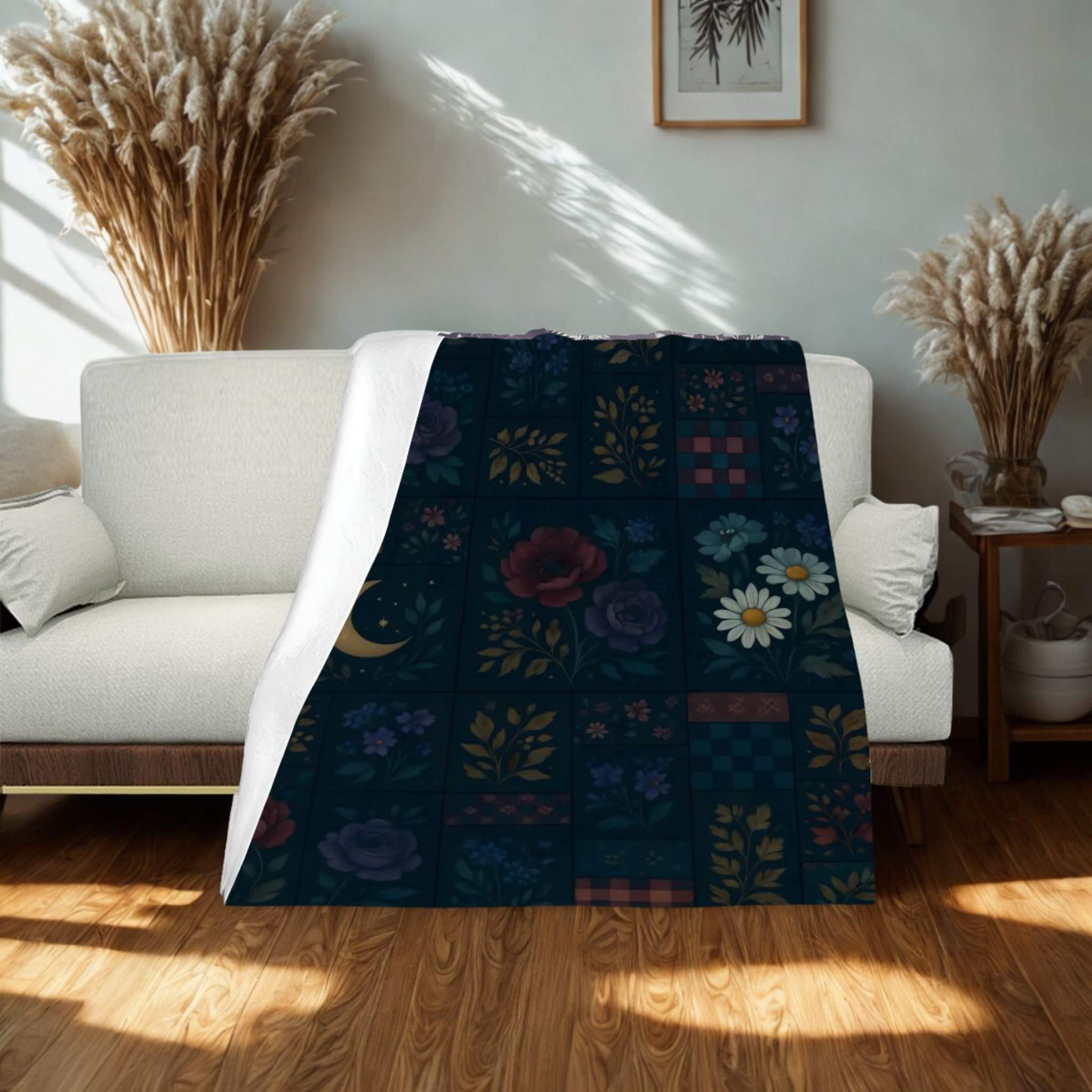 Cottagecore Patchwork Blanket – Celestial Garden | Shadowfern