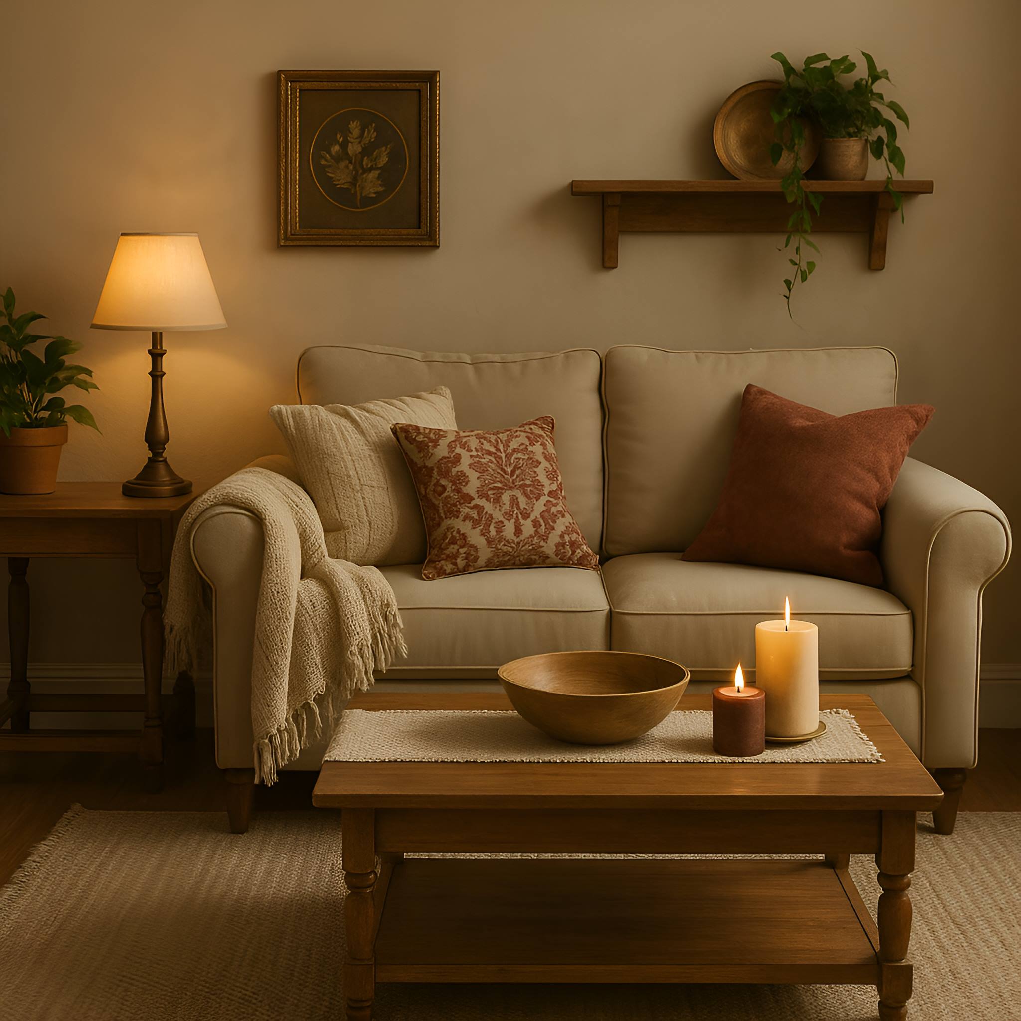Cozy living room with timeless decor