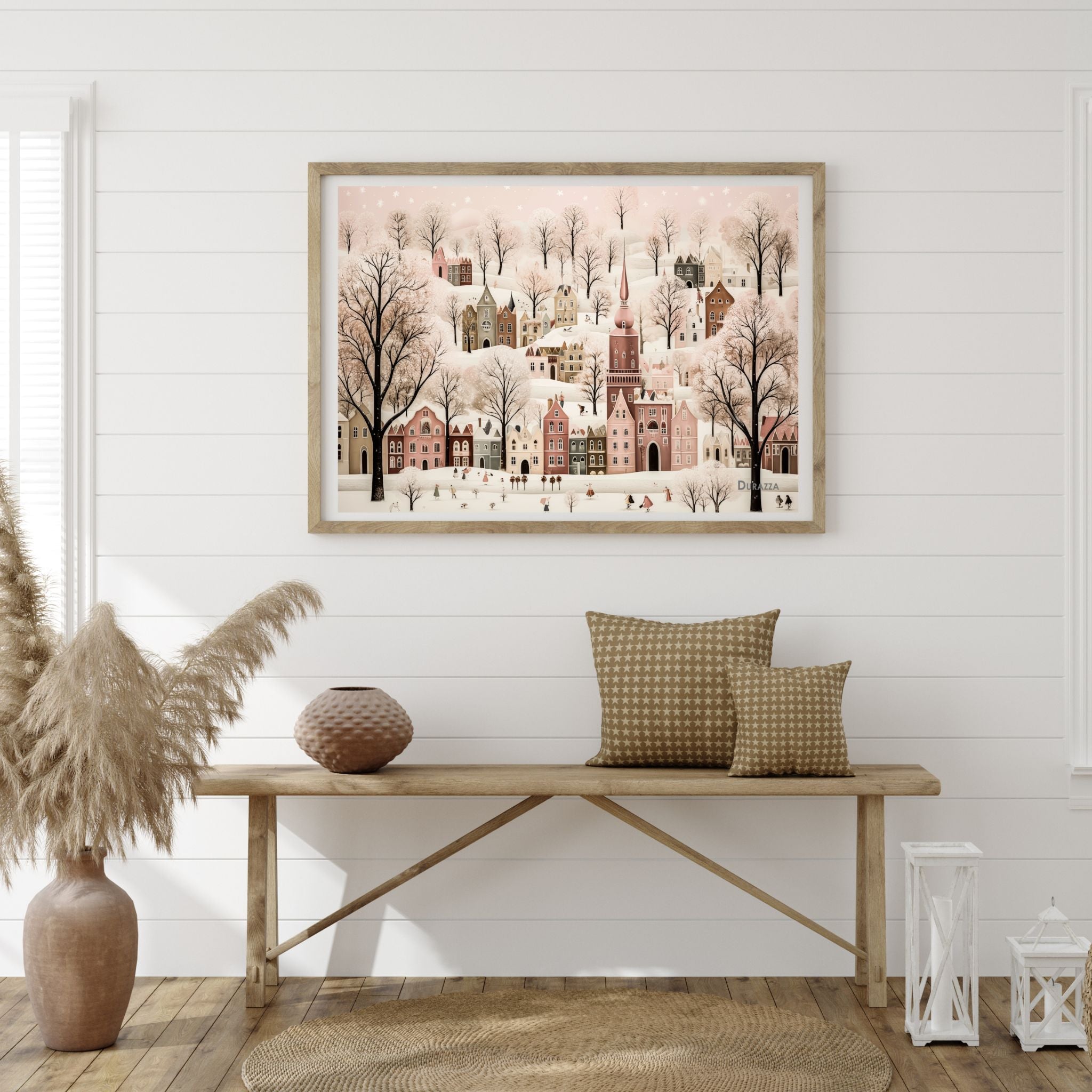 Snowy Serenity Winter Satin Wall Art Print