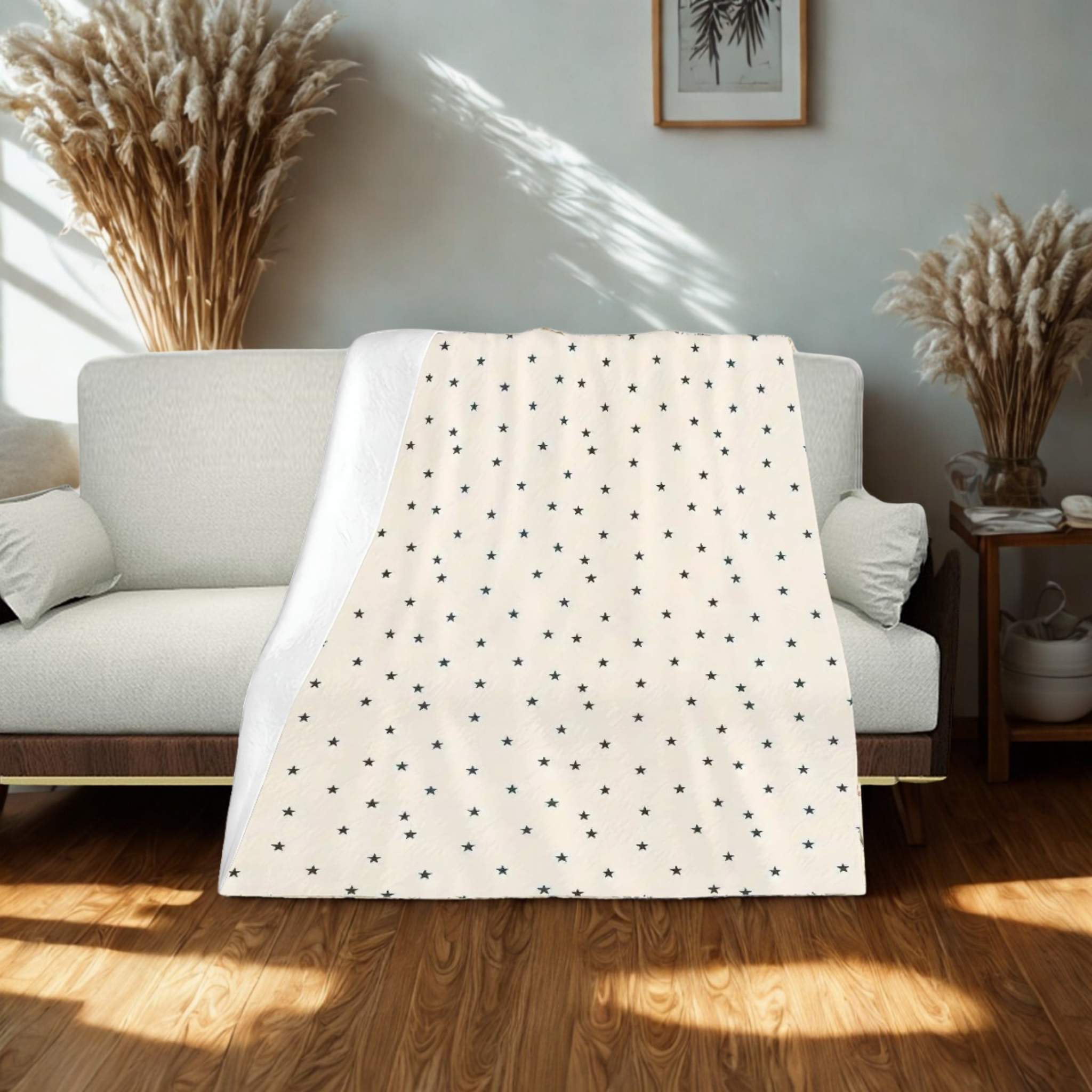 Celestial Throw Blanket – Blue Star Decor | Soft Starfield