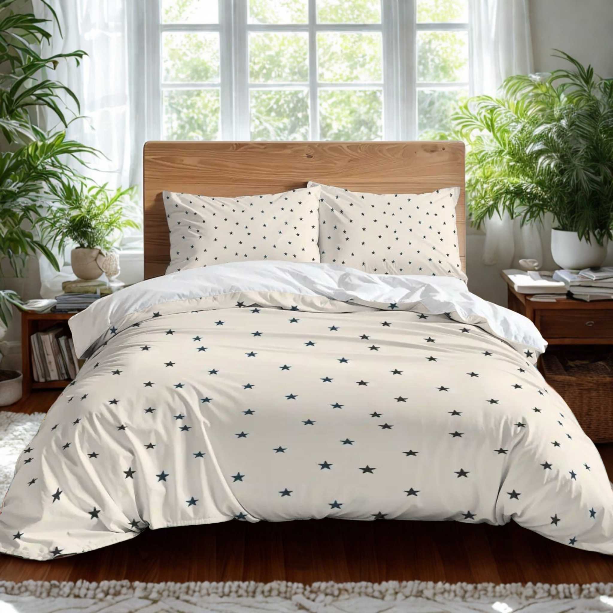 Starry Duvet Cover Set – Celestial Bedding | Soft Starfield