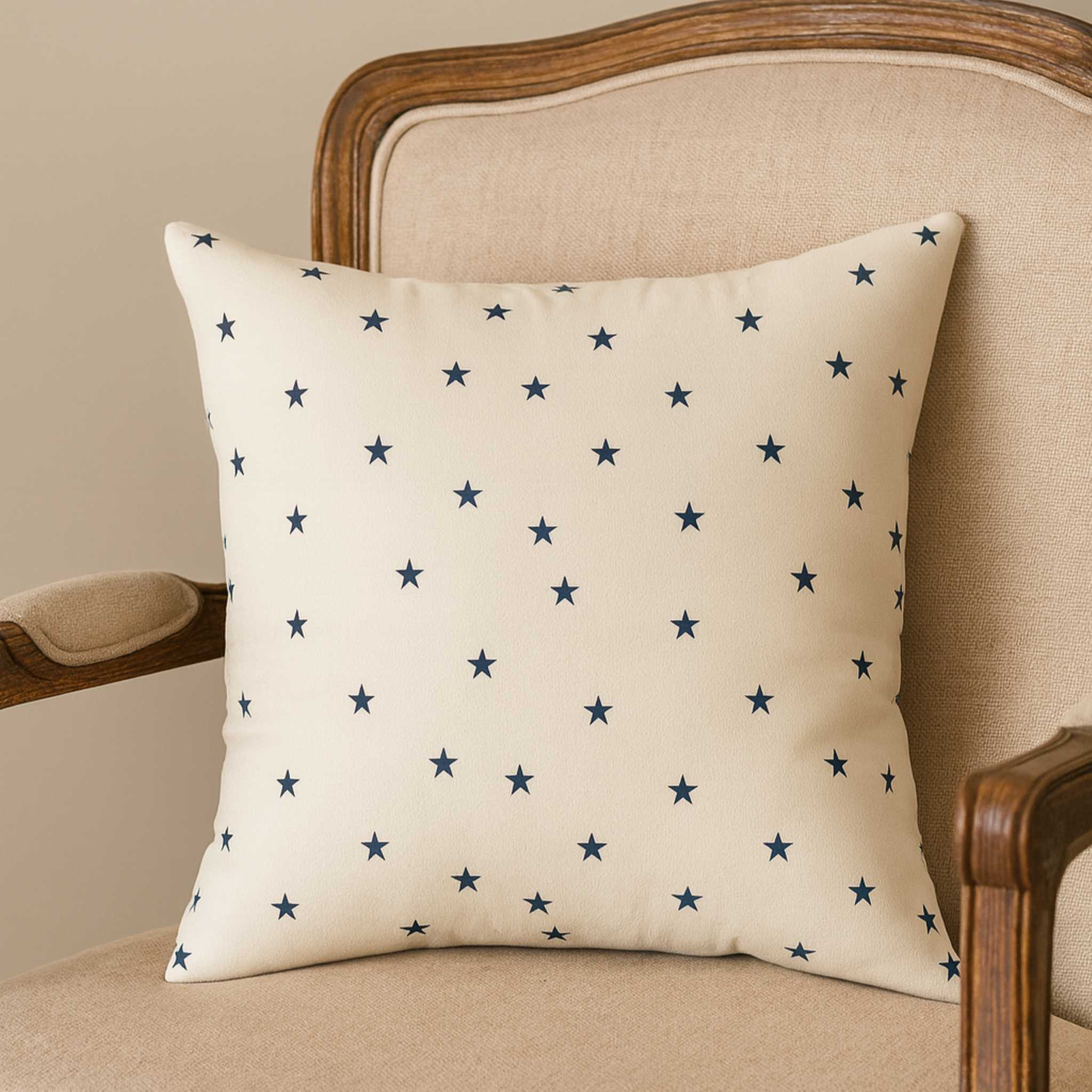 Star Throw Pillow – Minimal Celestial Decor | Soft Starfield