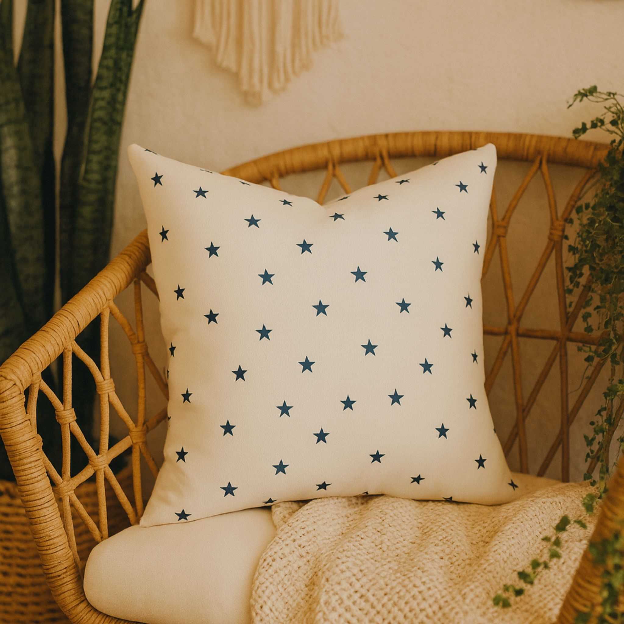 Star Throw Pillow – Minimal Celestial Decor | Soft Starfield