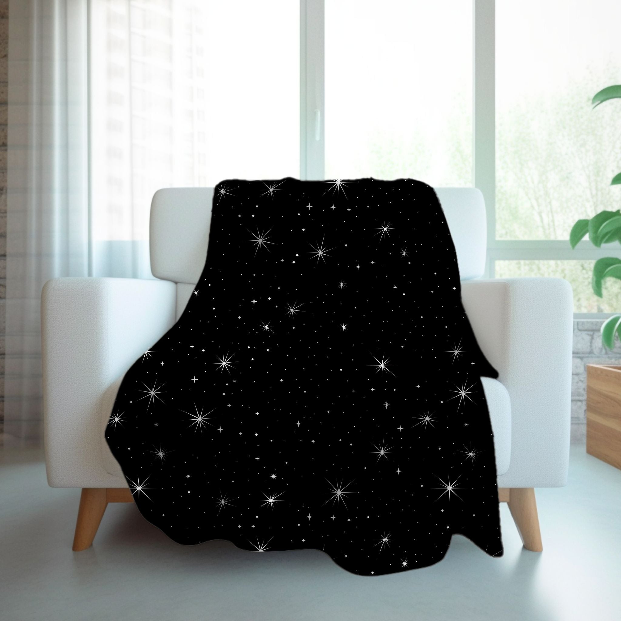 Starry Night Sky Blanket in Velveteen or Sherpa