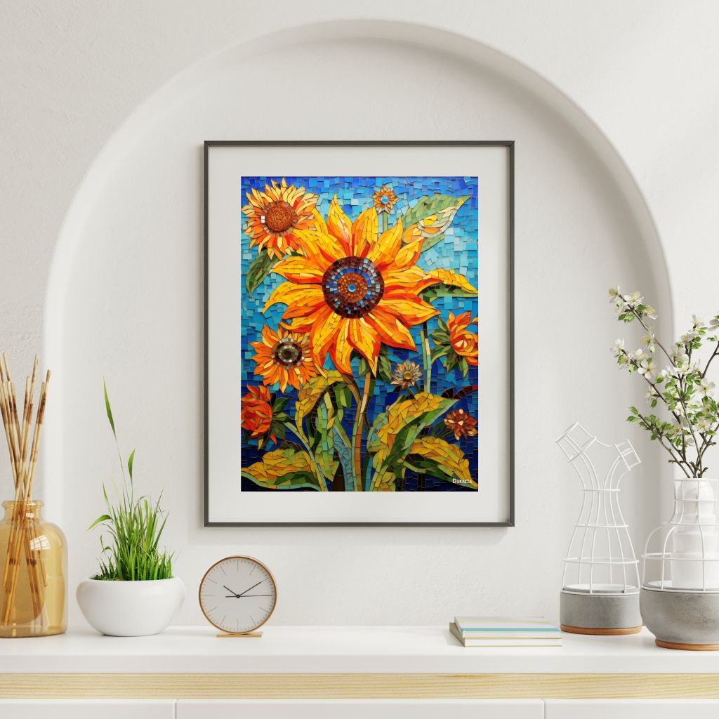 Sunflower Mosaic Wall Art Print