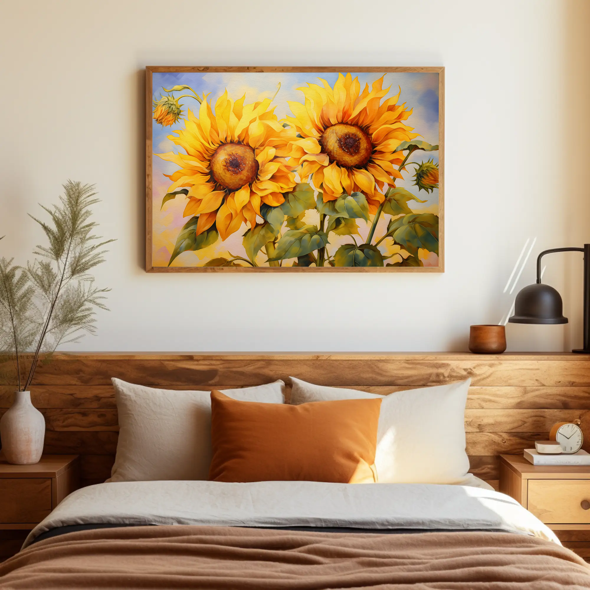 Sunflower Splendor Wall Art: Impressionist Painting