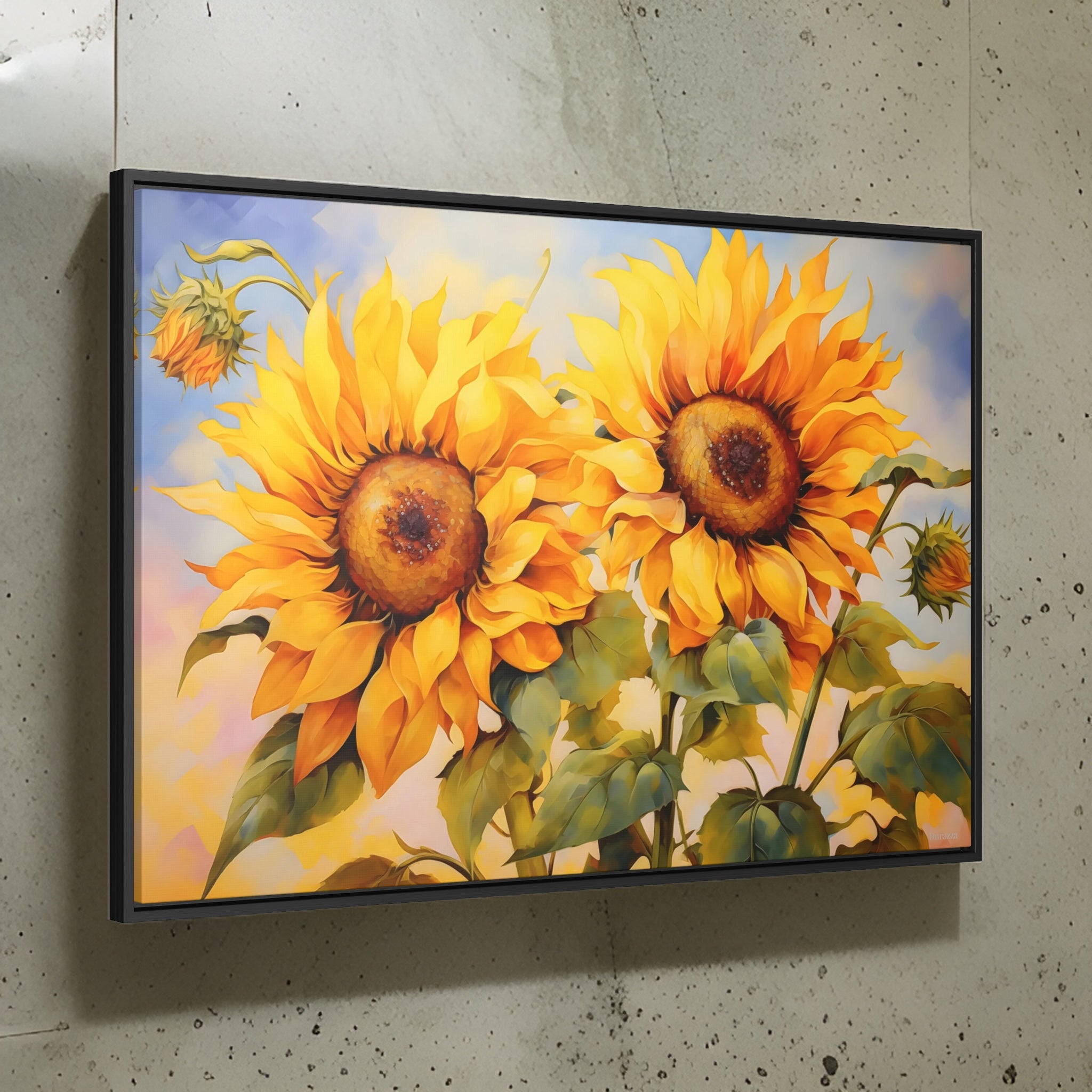 Sunflower Splendor Wall Art: Impressionist Painting