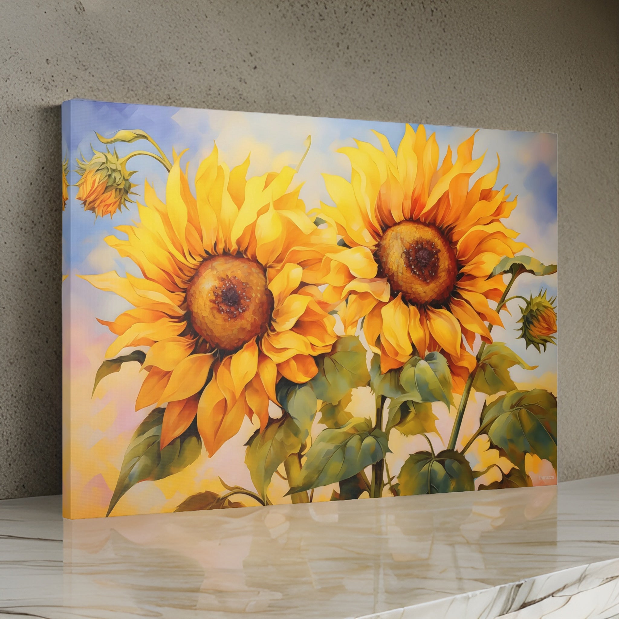 Sunflower Splendor Wall Art: Impressionist Painting