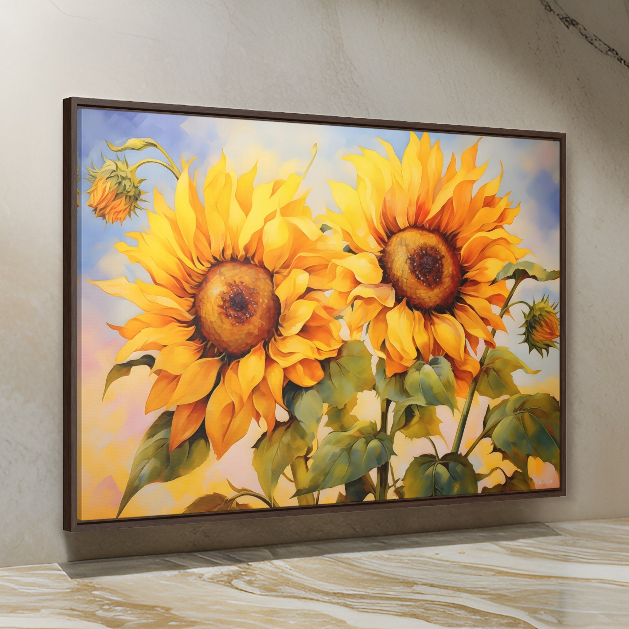 Sunflower Splendor Wall Art: Impressionist Painting