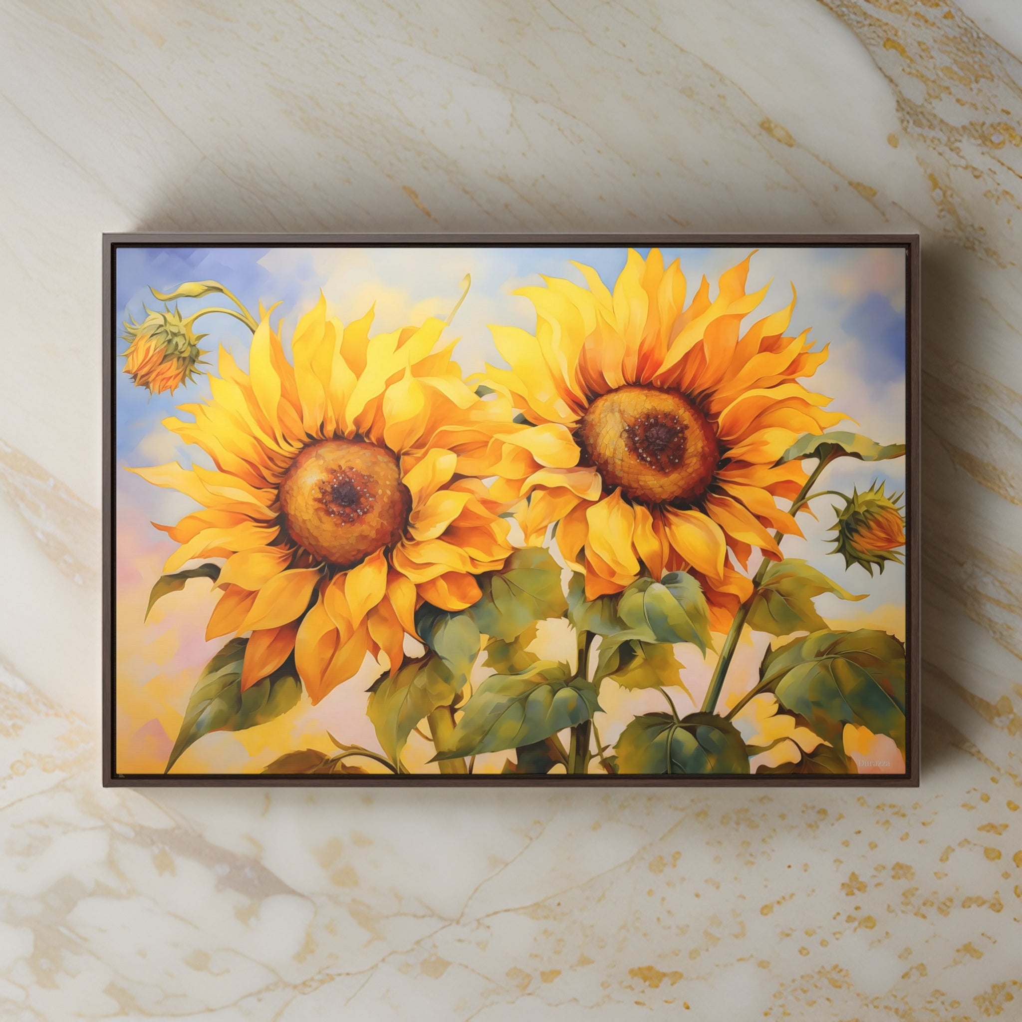 Sunflower Splendor Wall Art: Impressionist Painting