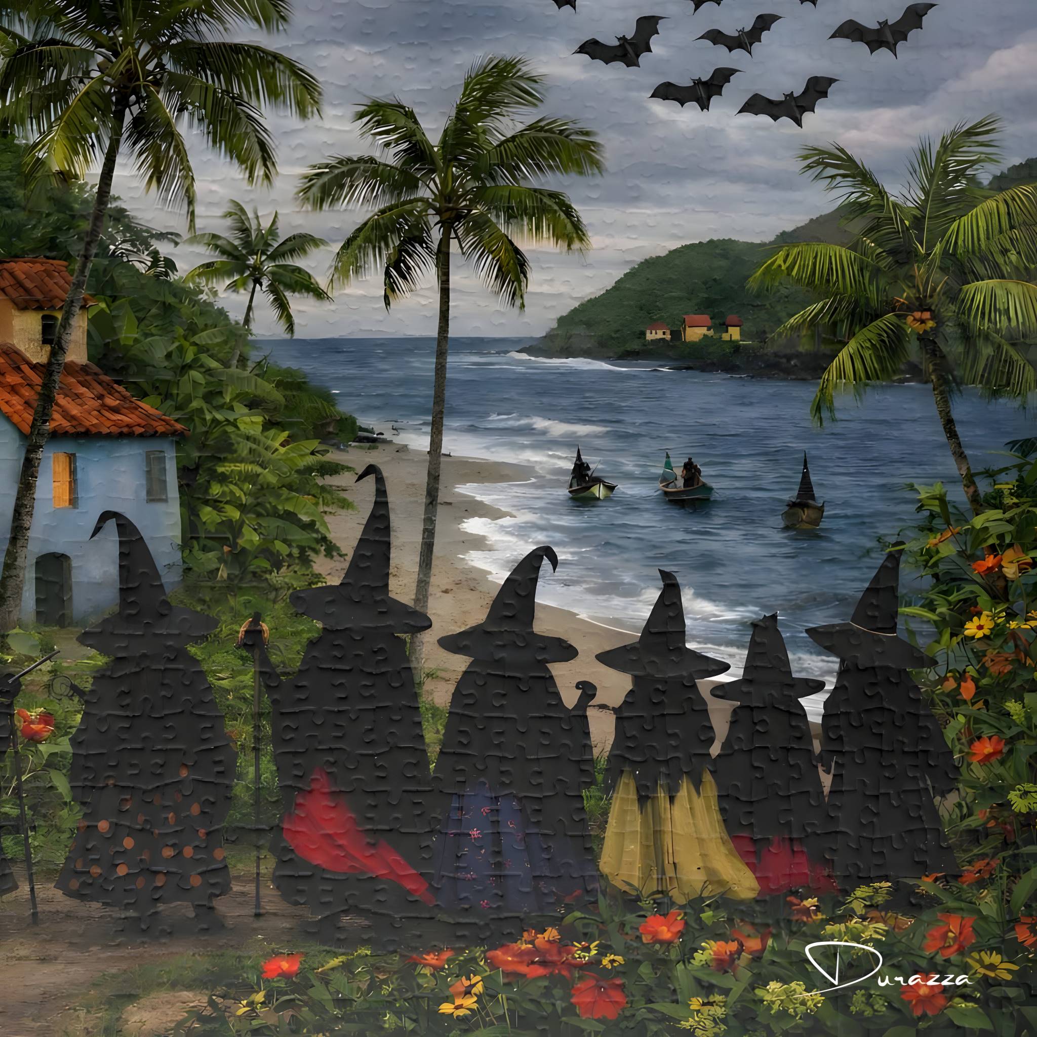 Coastal Witch Jigsaw Puzzle 500 or 1000 Piece | Witchy Paradise – Durazza