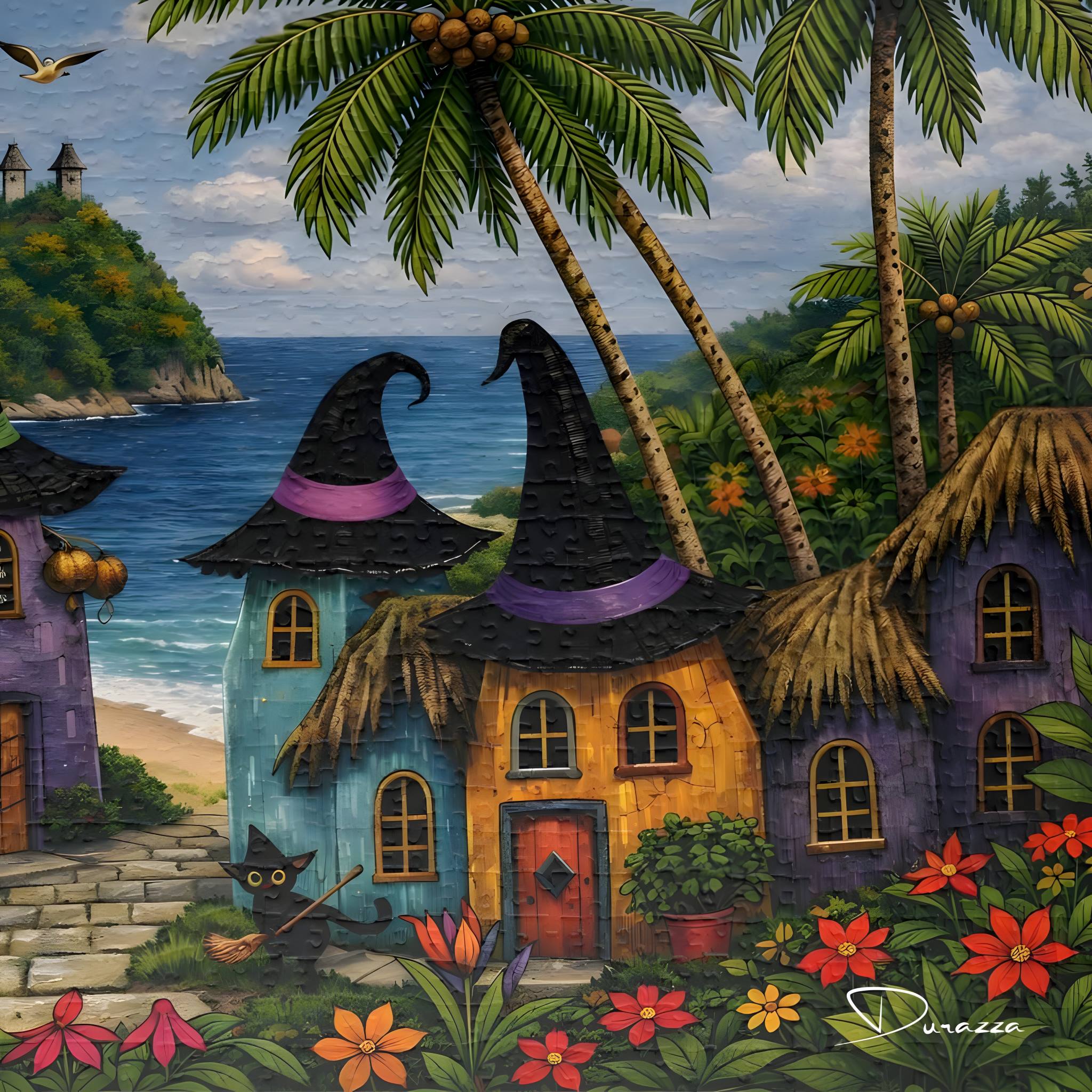 Witchy Coastal Jigsaw Puzzle 500 or 1000 Piece | Witches Hamlet – Durazza