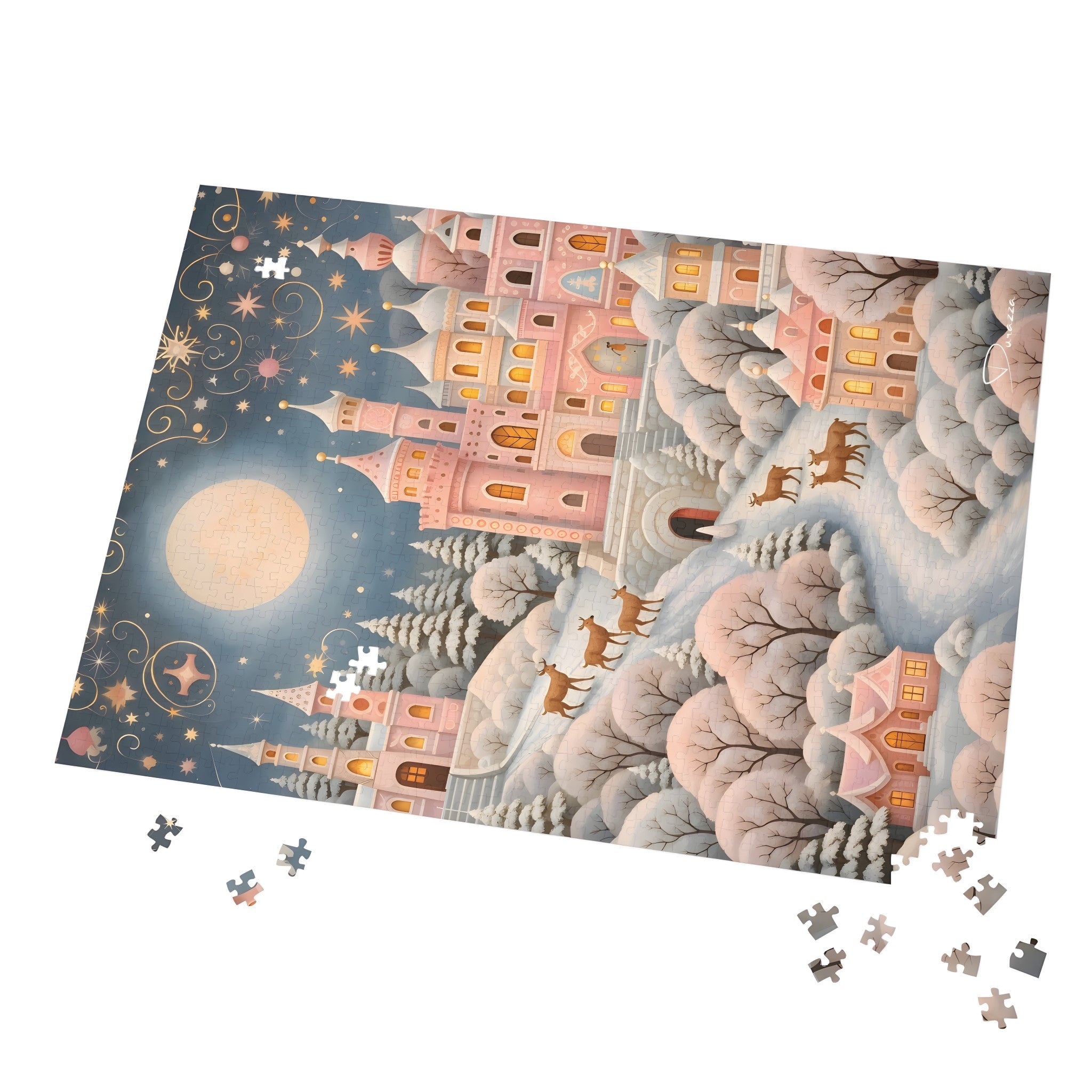 Snow Kissed Castle Jigsaw Puzzle – 500 or 1000 Pieces | Durazza