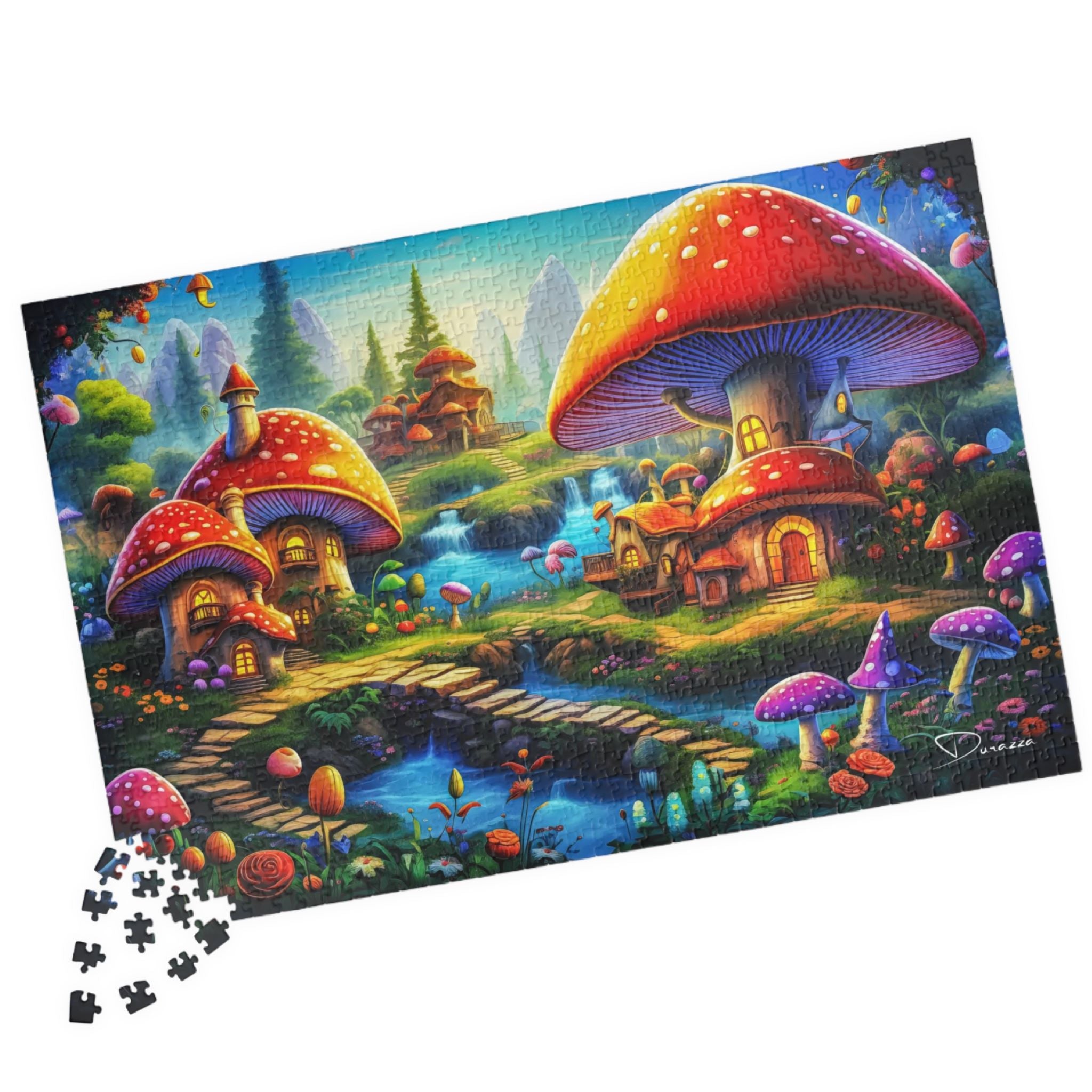 Mushroom Jigsaw Puzzle 500 Piece | Tiny Toadstool Village – Durazza