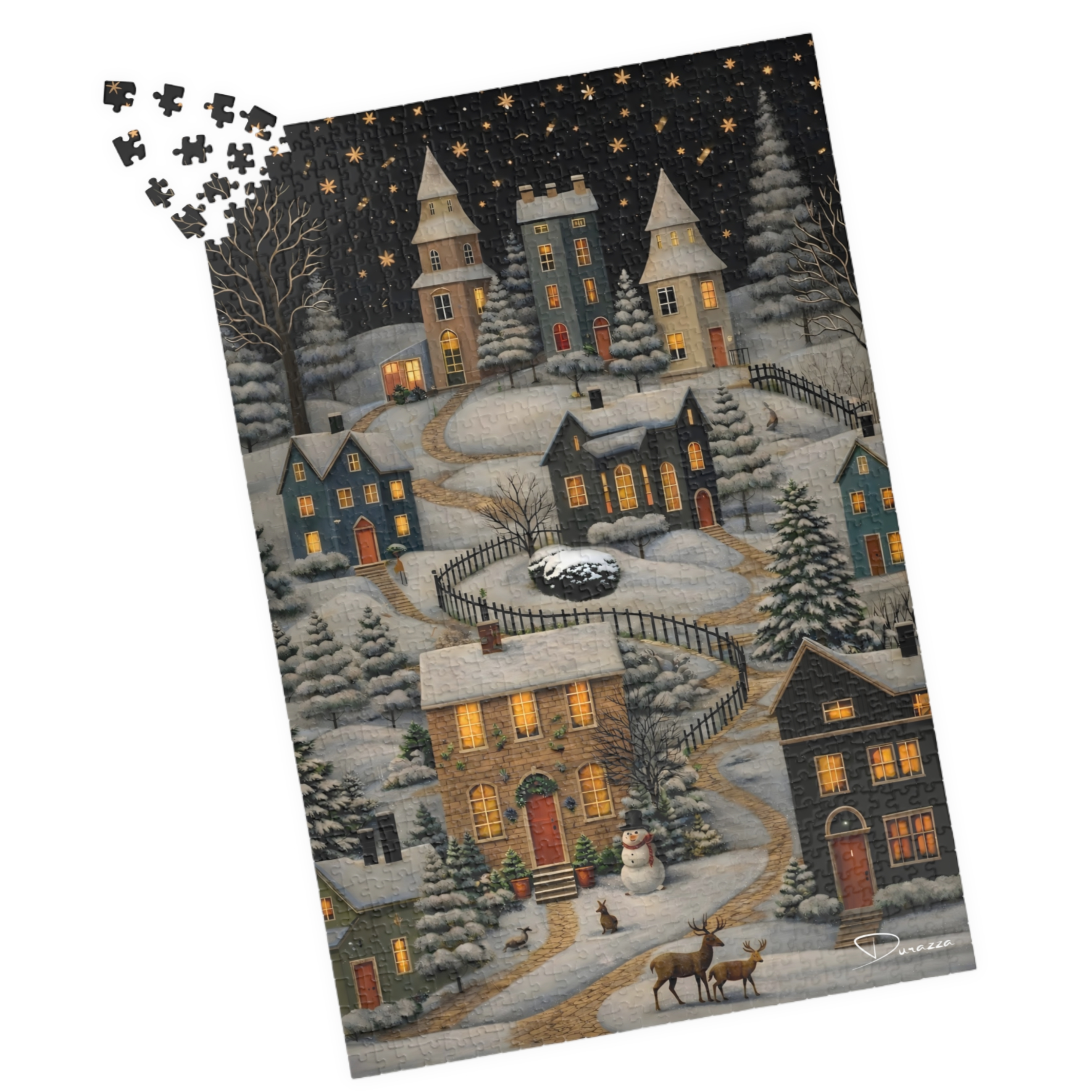 Muted Whimsy Winter Wooden Jigsaw Puzzle 1000 Piece