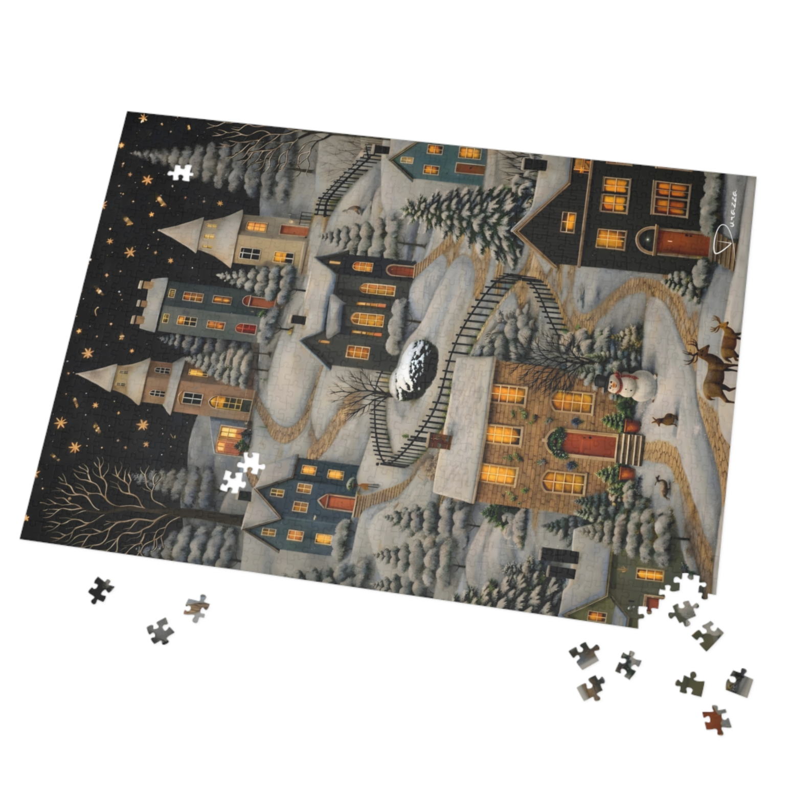 Muted Whimsy Winter Wooden Jigsaw Puzzle 1000 Piece