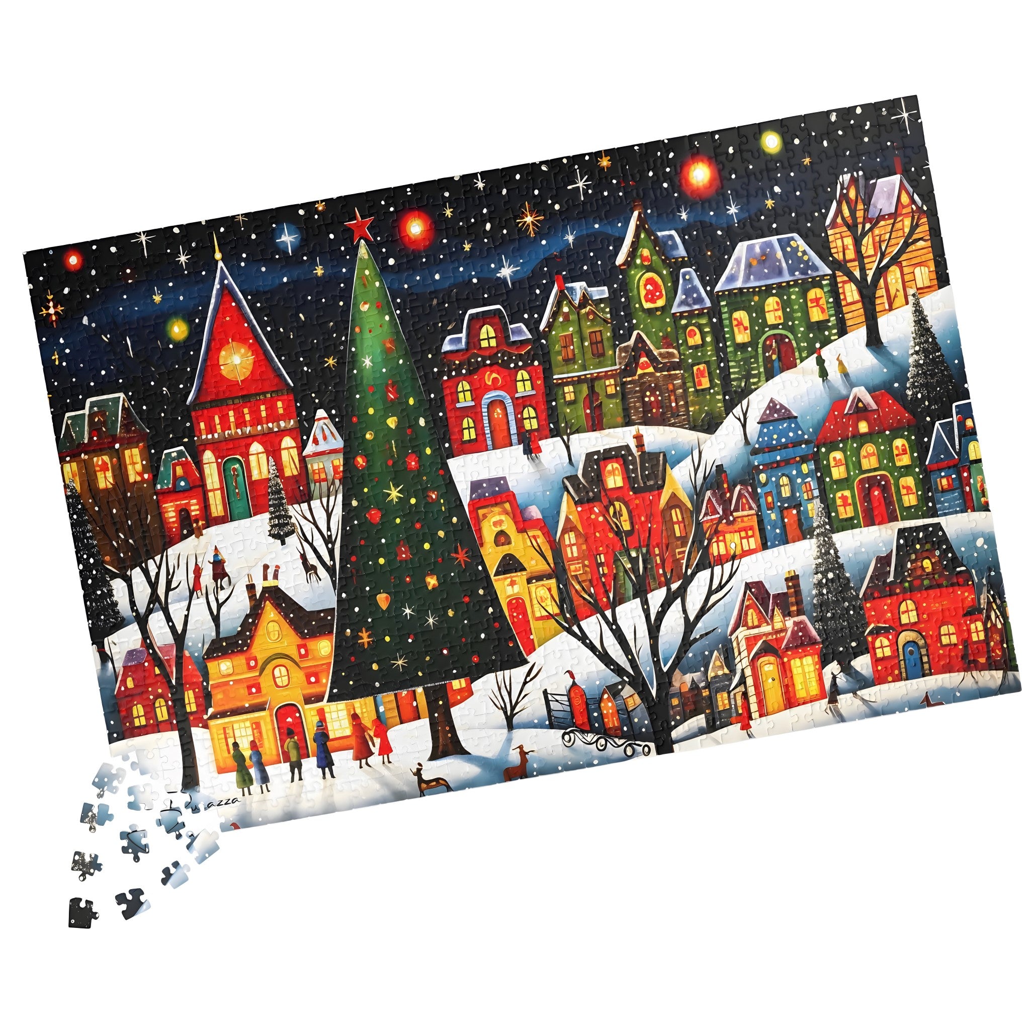 Christmas Village Jigsaw Puzzle 500/1000 Piece – Festive Scene | Durazza
