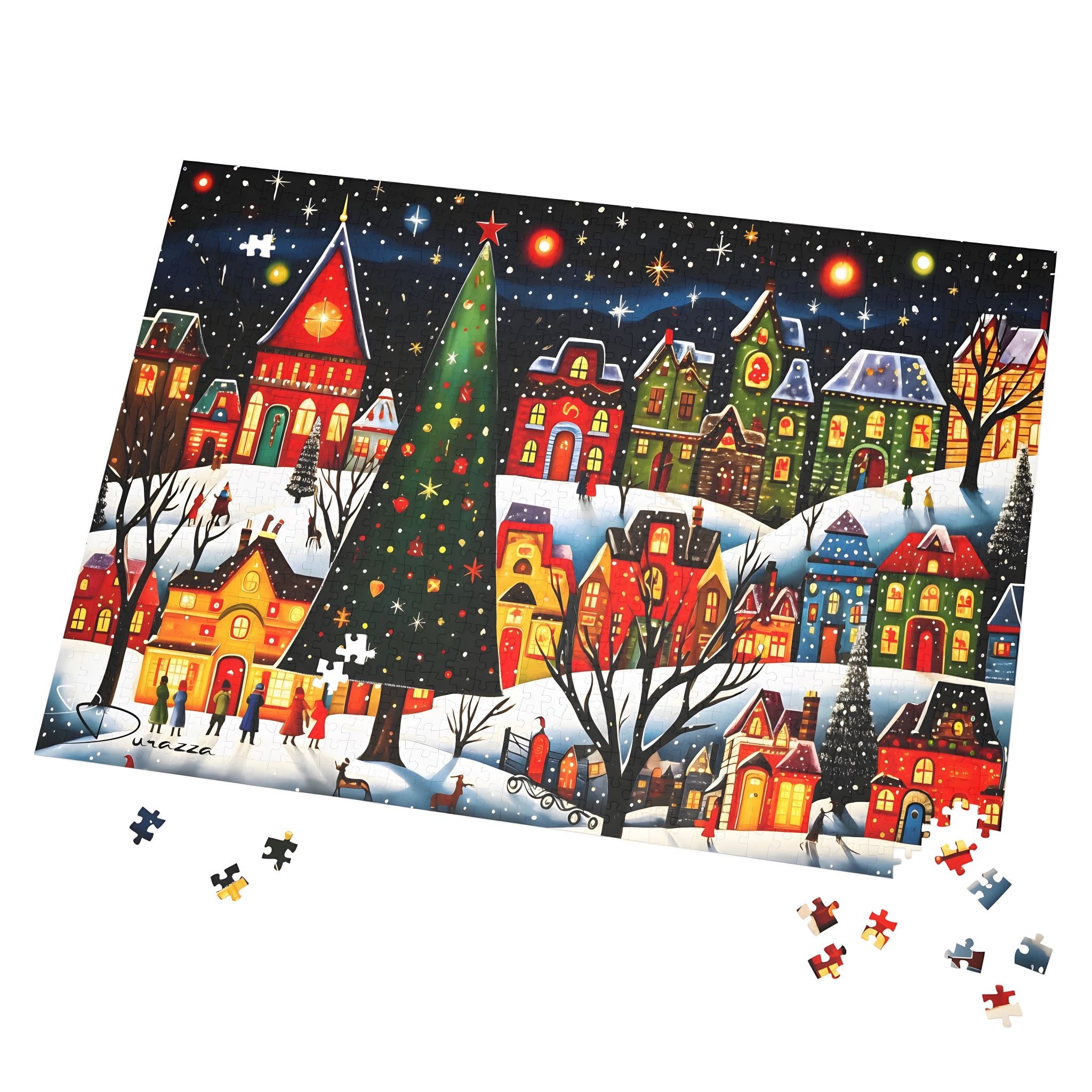 Christmas Village Jigsaw Puzzle 500/1000 Piece – Festive Scene | Durazza