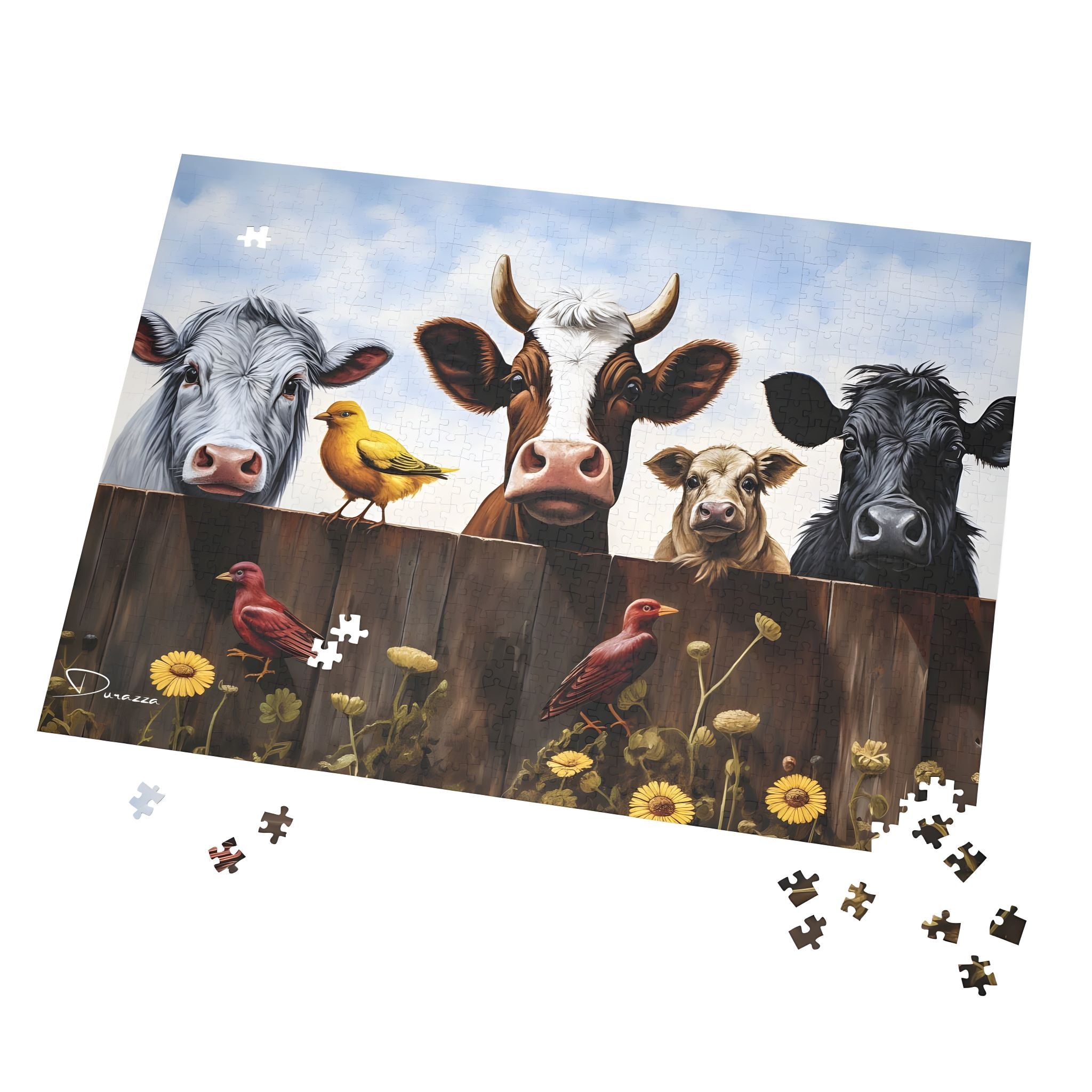 Farm Animal Jigsaw Puzzle 500/1000 Piece- Happy Farmyard | Durazza