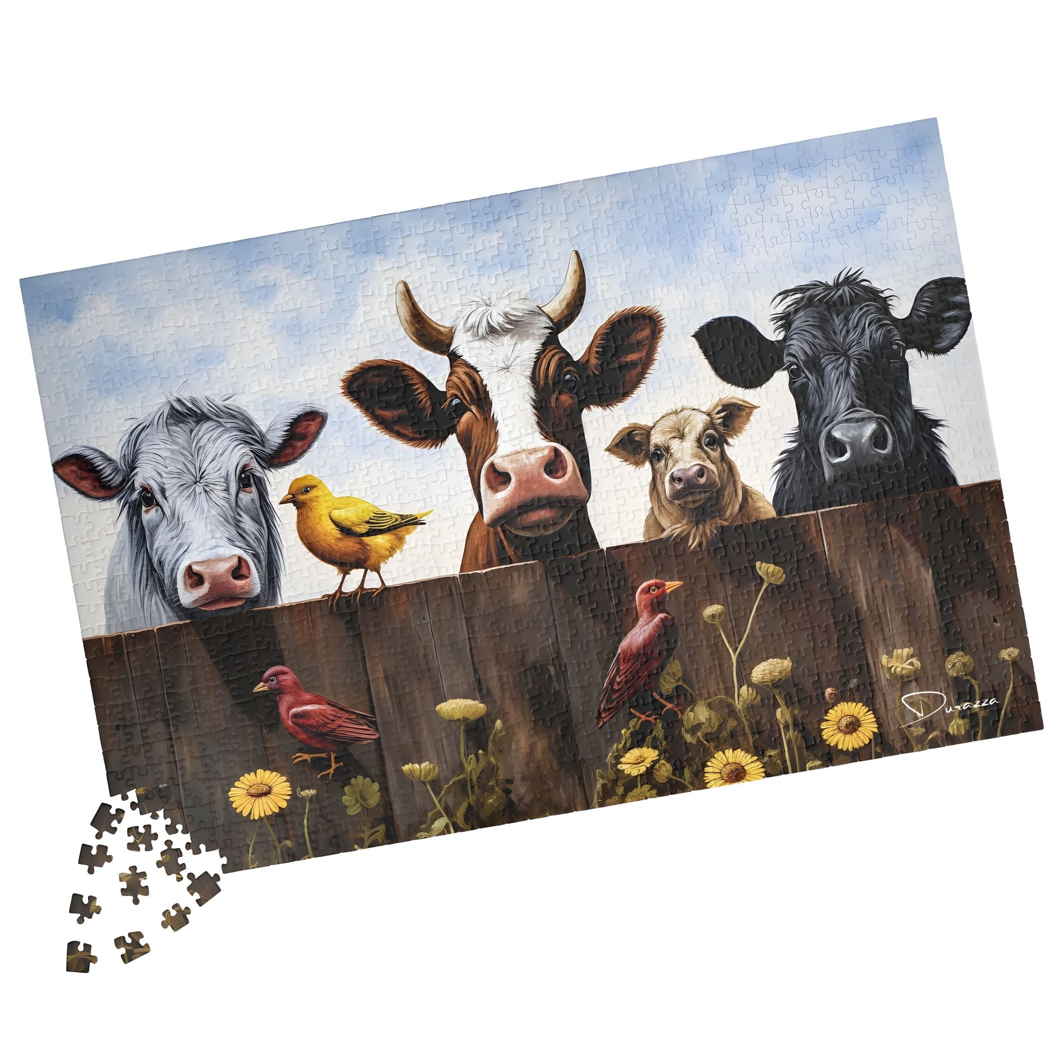 Farm Animal Jigsaw Puzzle 500/1000 Piece- Happy Farmyard | Durazza