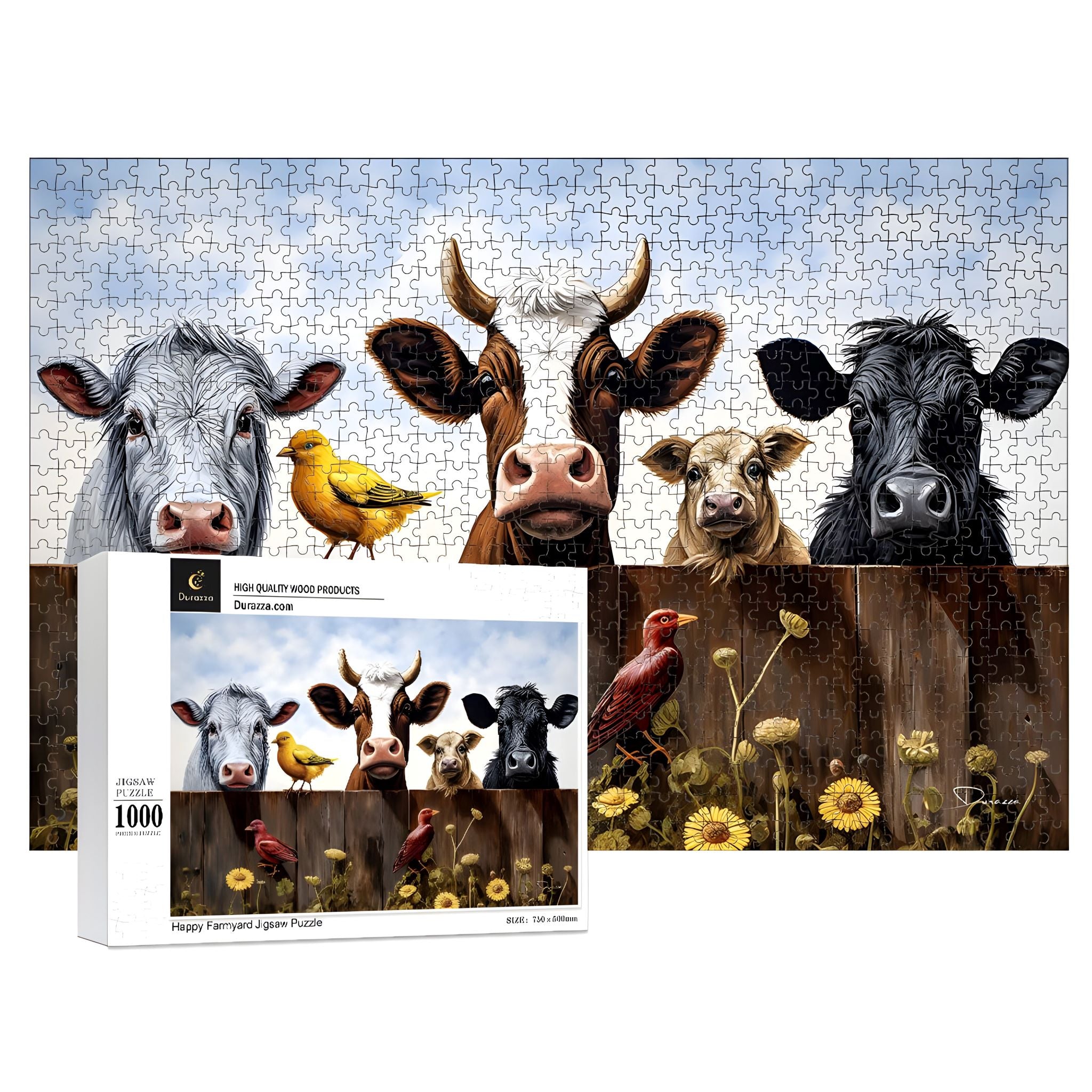Farm Animal Jigsaw Puzzle 500/1000 Piece- Happy Farmyard | Durazza