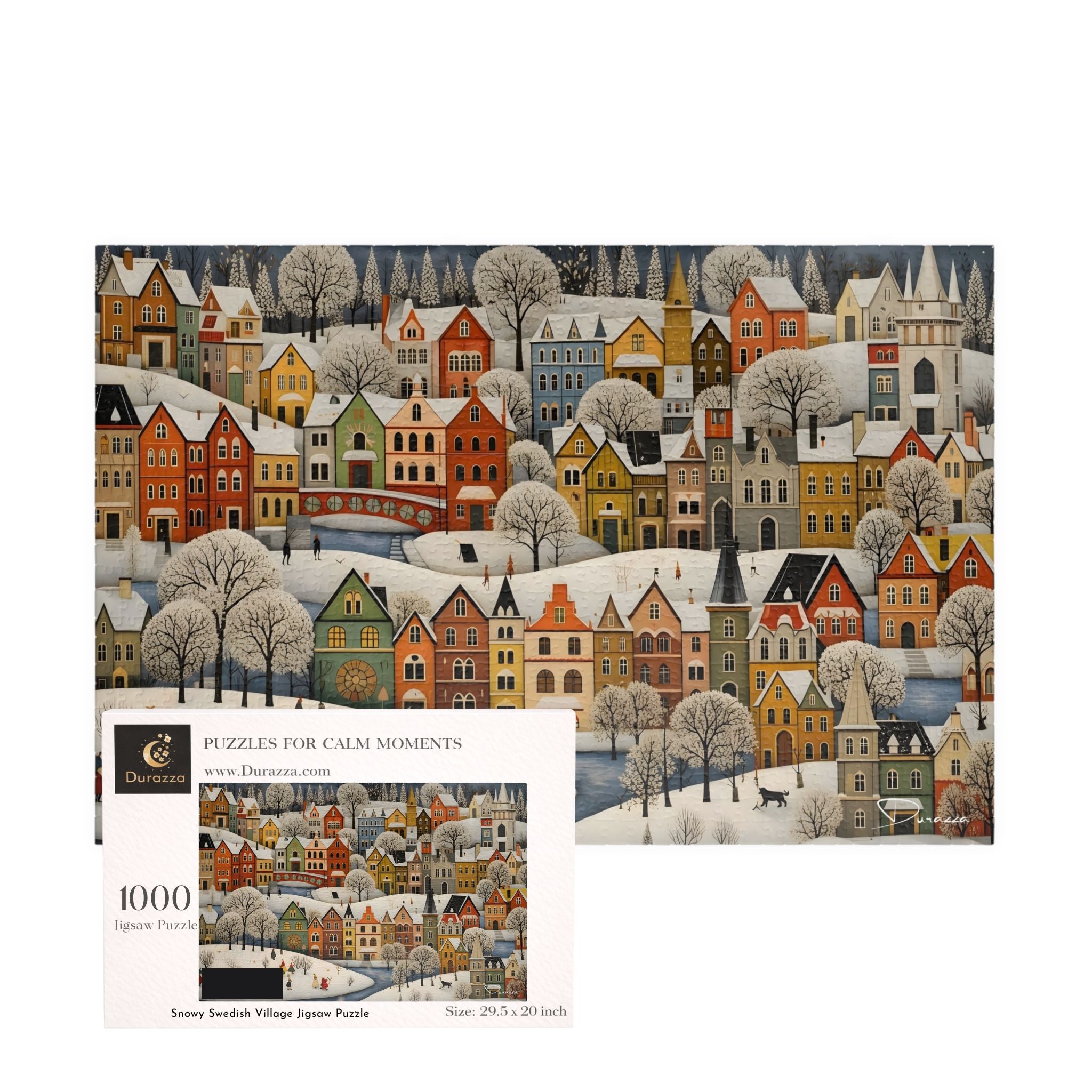 Scandinavian Village Jigsaw Puzzle – 500/1000 Piece | Durazza