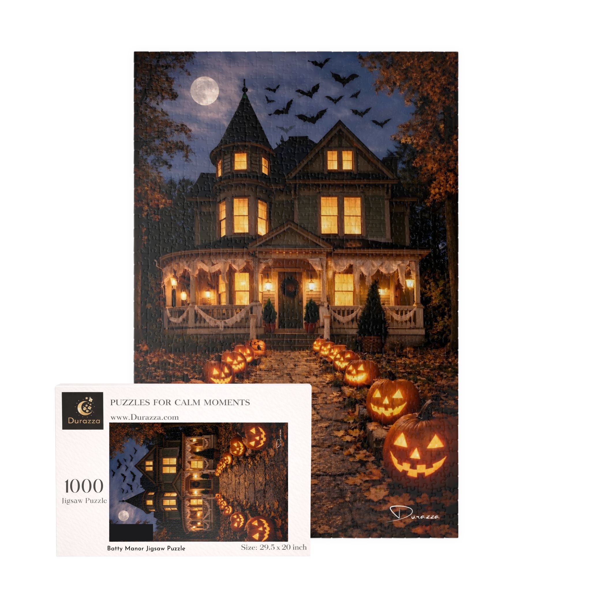 Halloween Gothic Jigsaw Puzzle – 500 or 1000 Pieces | Batty Manor | Durazza