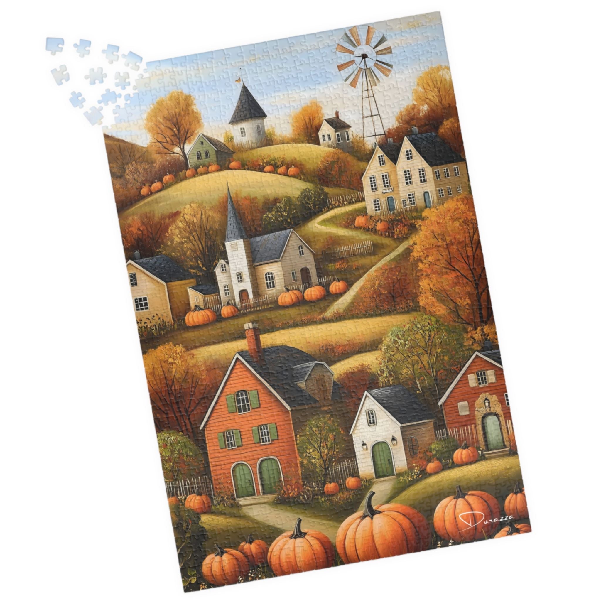 Fall Farmhouse Jigsaw Puzzle 500 or 1000 Piece | Fall Country Bliss – Durazza