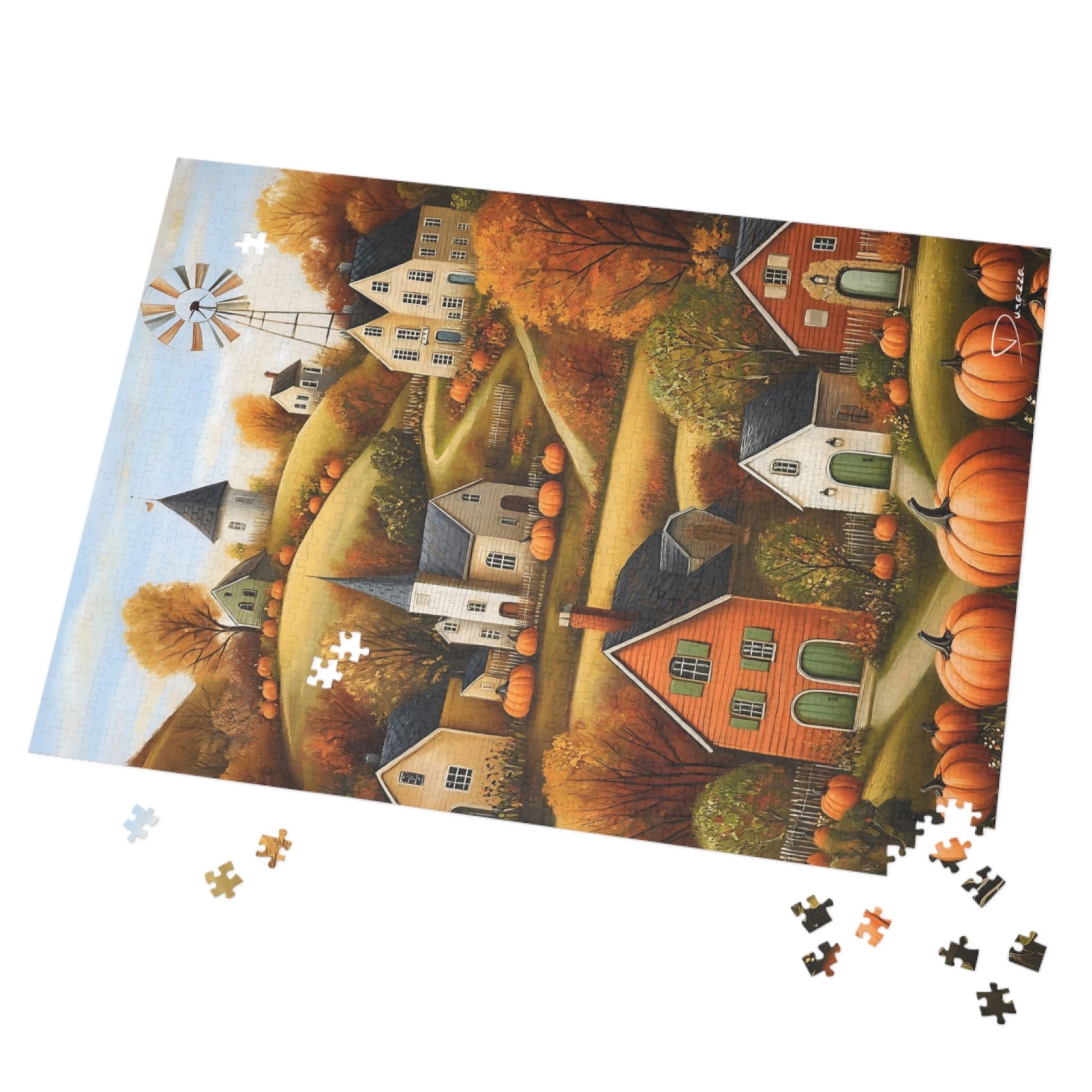 Fall Farmhouse Jigsaw Puzzle 500 or 1000 Piece | Fall Country Bliss – Durazza