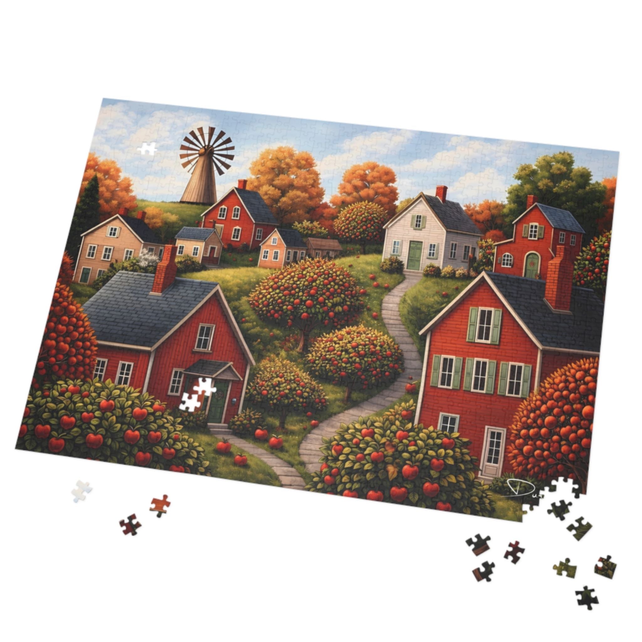 Fall Orchard Jigsaw Puzzle 1000 Piece | Autumn Orchard Lane - Durazza