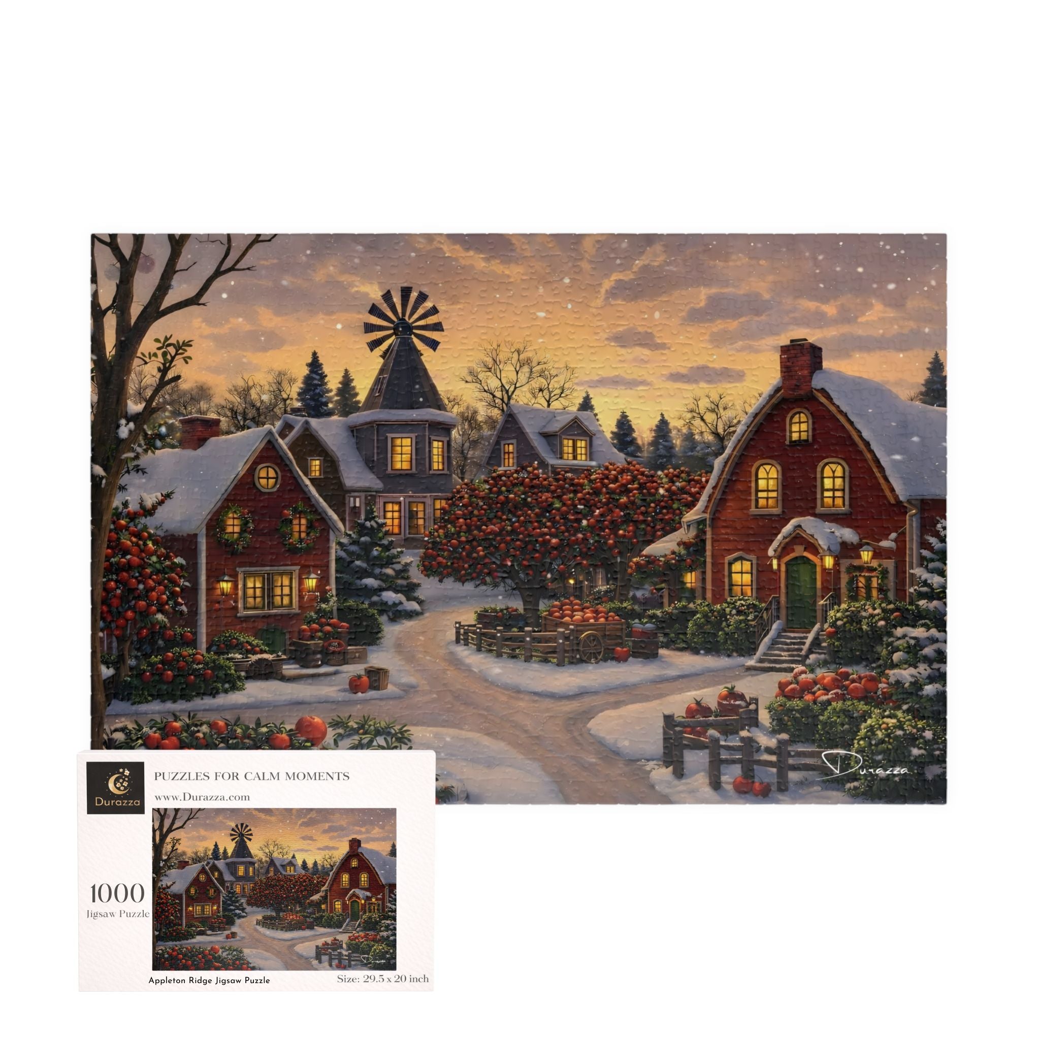 Winter Farm Jigsaw Puzzle 1000 Piece – Appleton Ridge | Durazza
