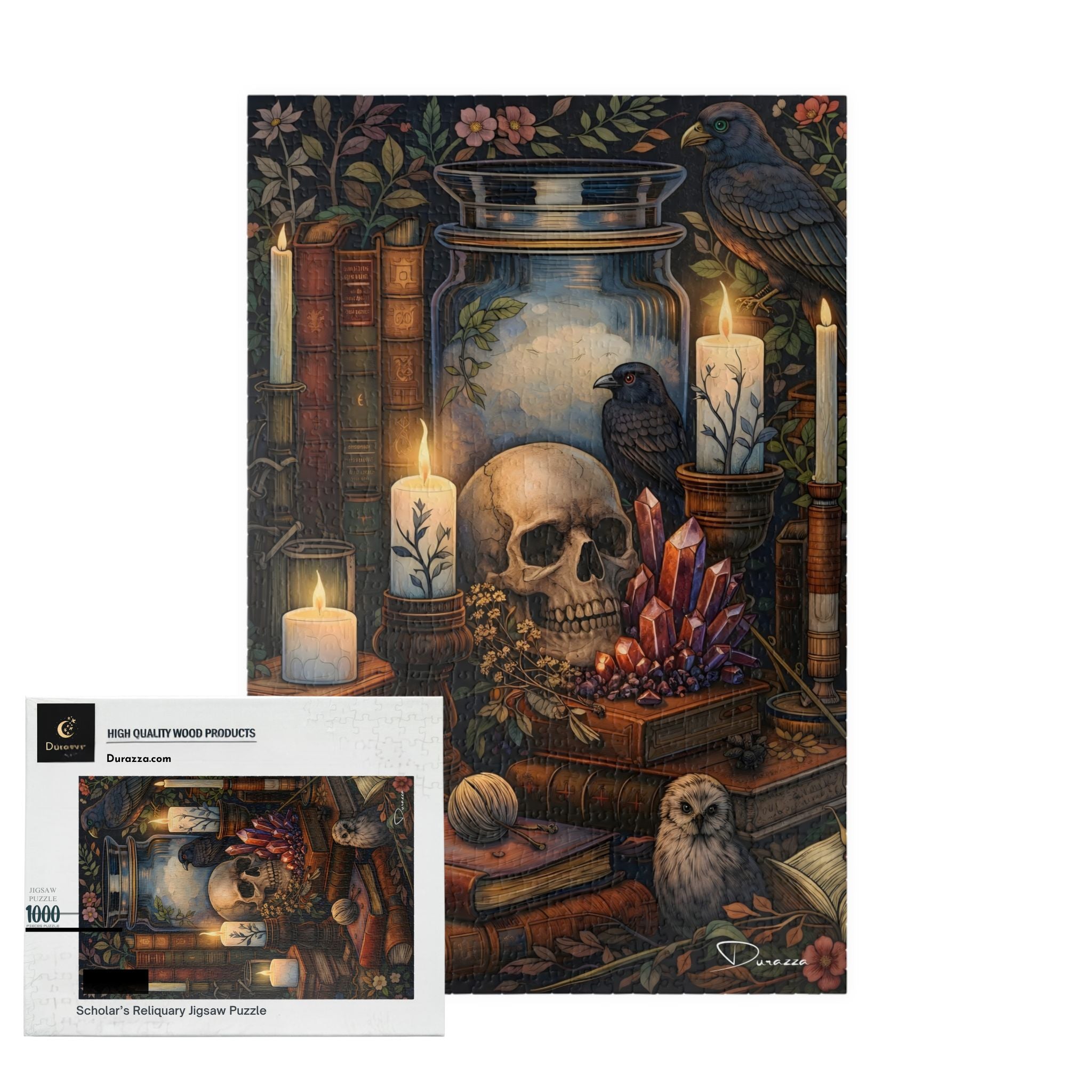 Gothic Library Jigsaw Puzzle – 1000 Pieces | Scholar’s Reliquary | Durazza