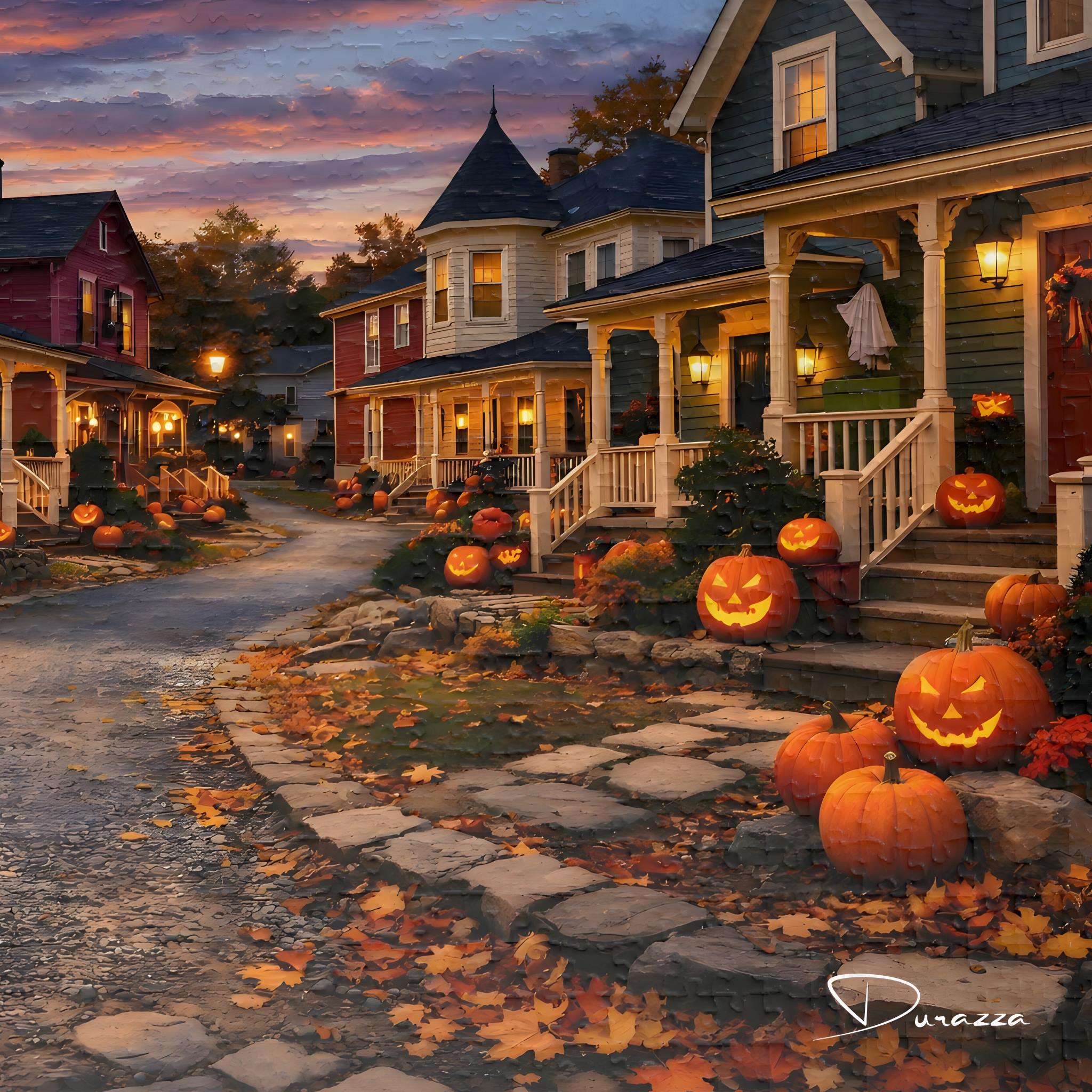 Halloween Hometown Jigsaw Puzzle – 1000 Piece Wooden | Durazza