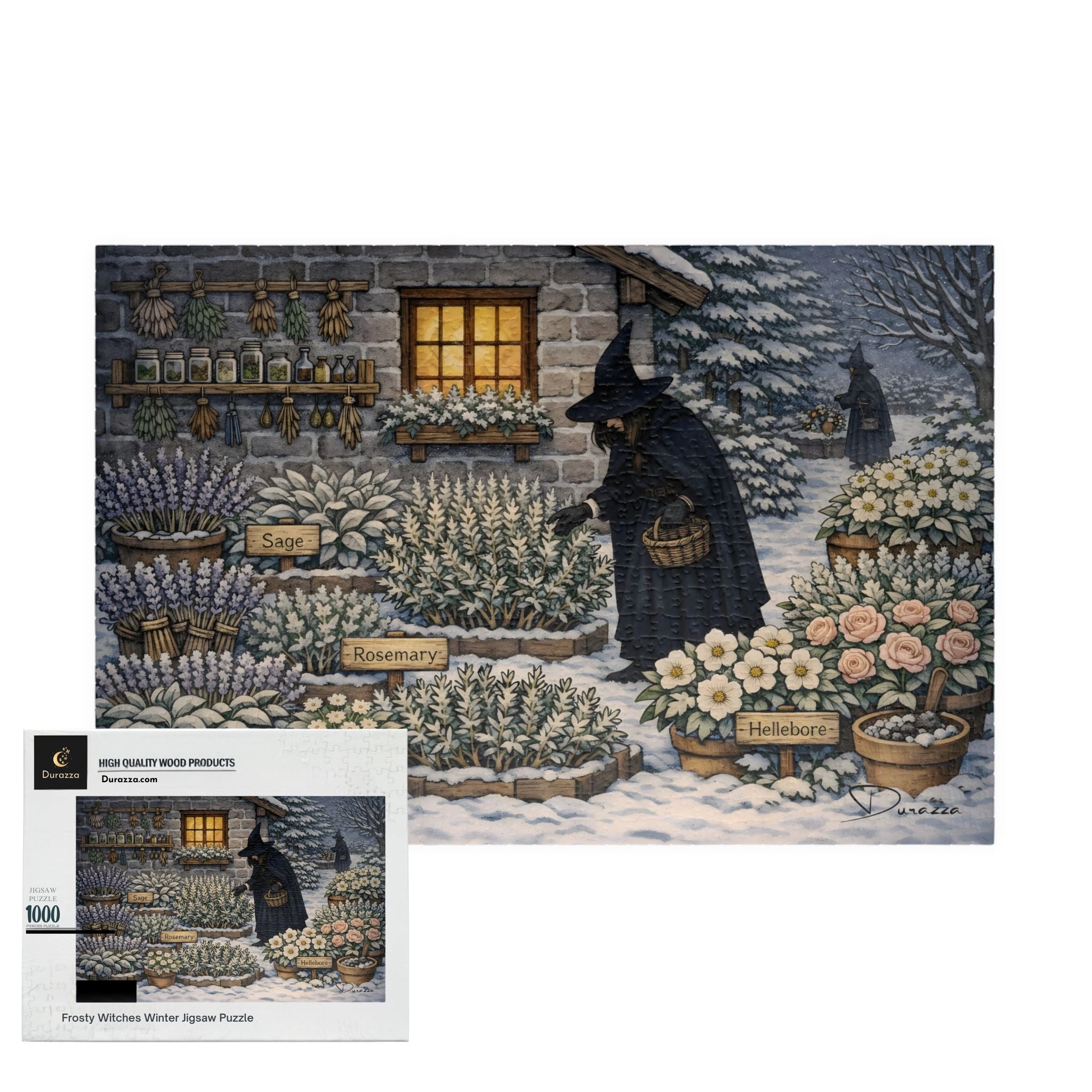 Winter Witch Jigsaw Puzzle – 500/1000 Pieces- Frosty Witches Winter | Durazza