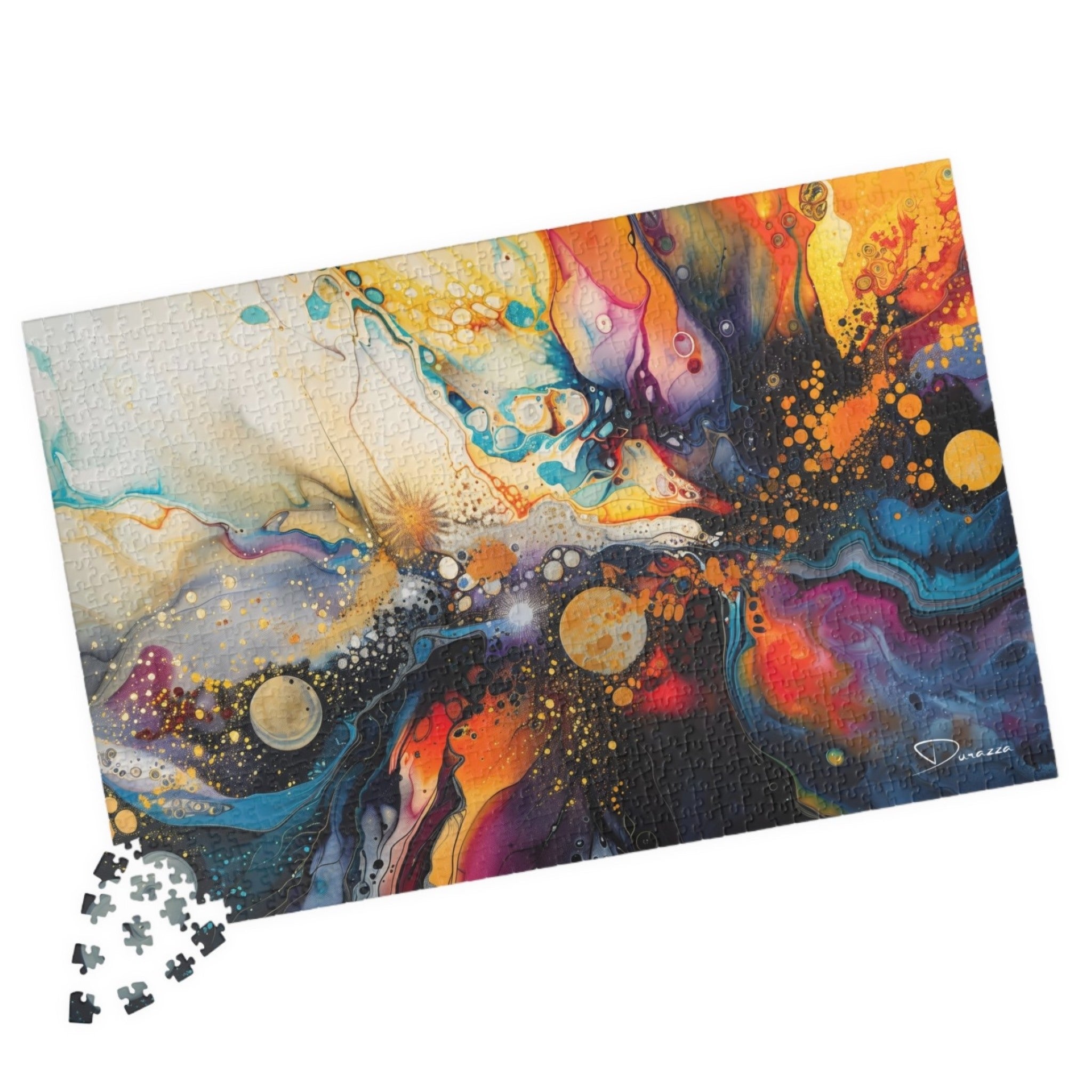 Colorful Abstract Jigsaw Puzzle 500 Pieces - Galaxy Splatter | Durazza