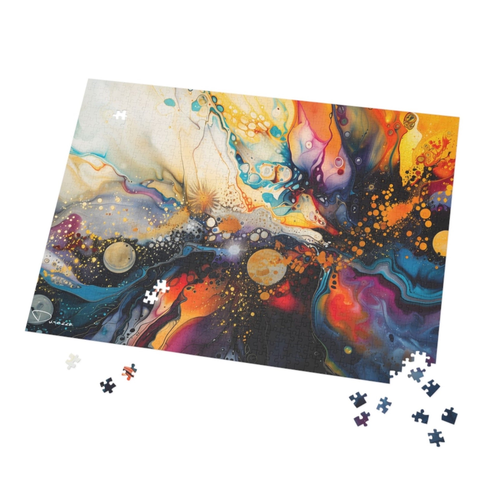 Colorful Abstract Jigsaw Puzzle 500 Pieces - Galaxy Splatter | Durazza
