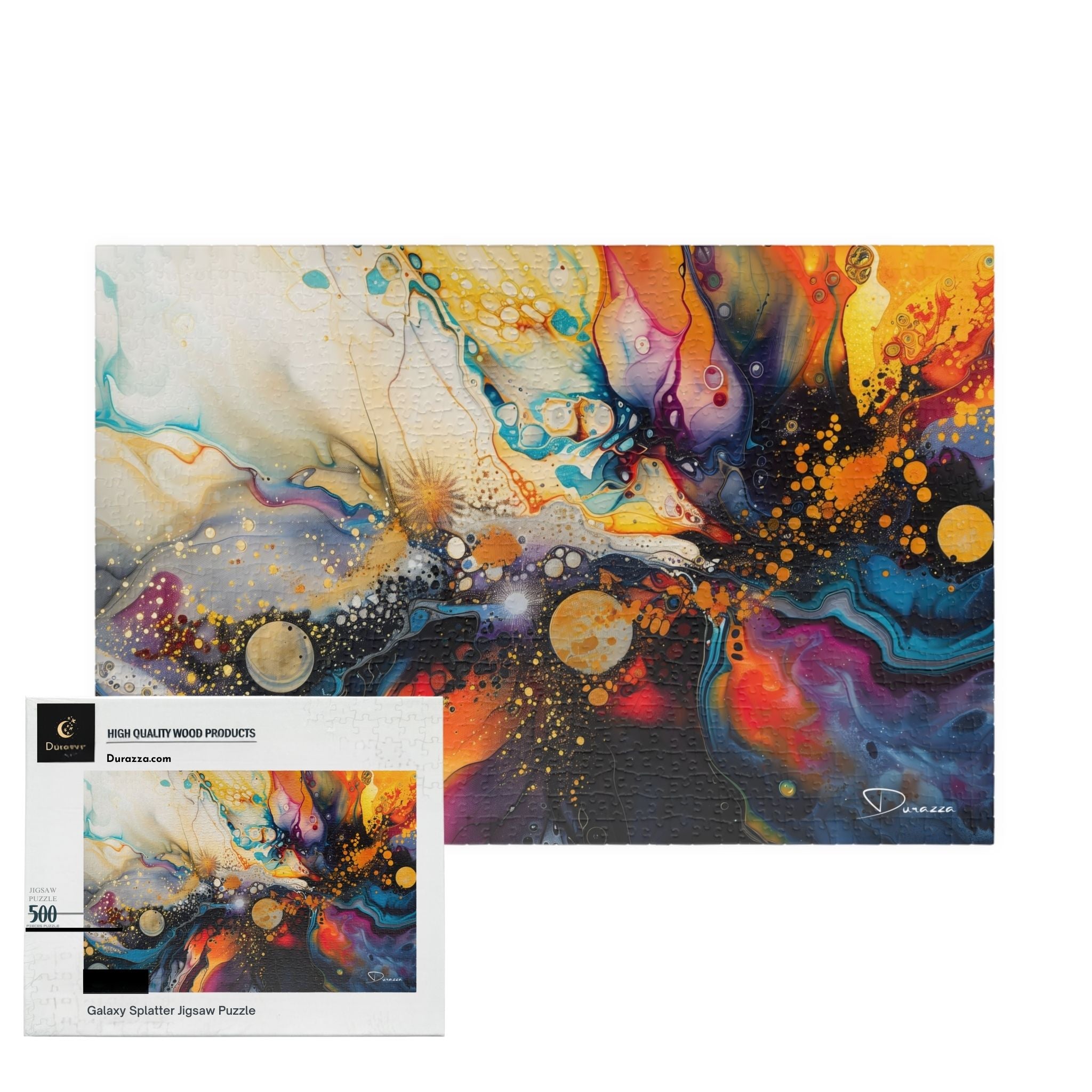 Colorful Abstract Jigsaw Puzzle 500 Pieces - Galaxy Splatter | Durazza