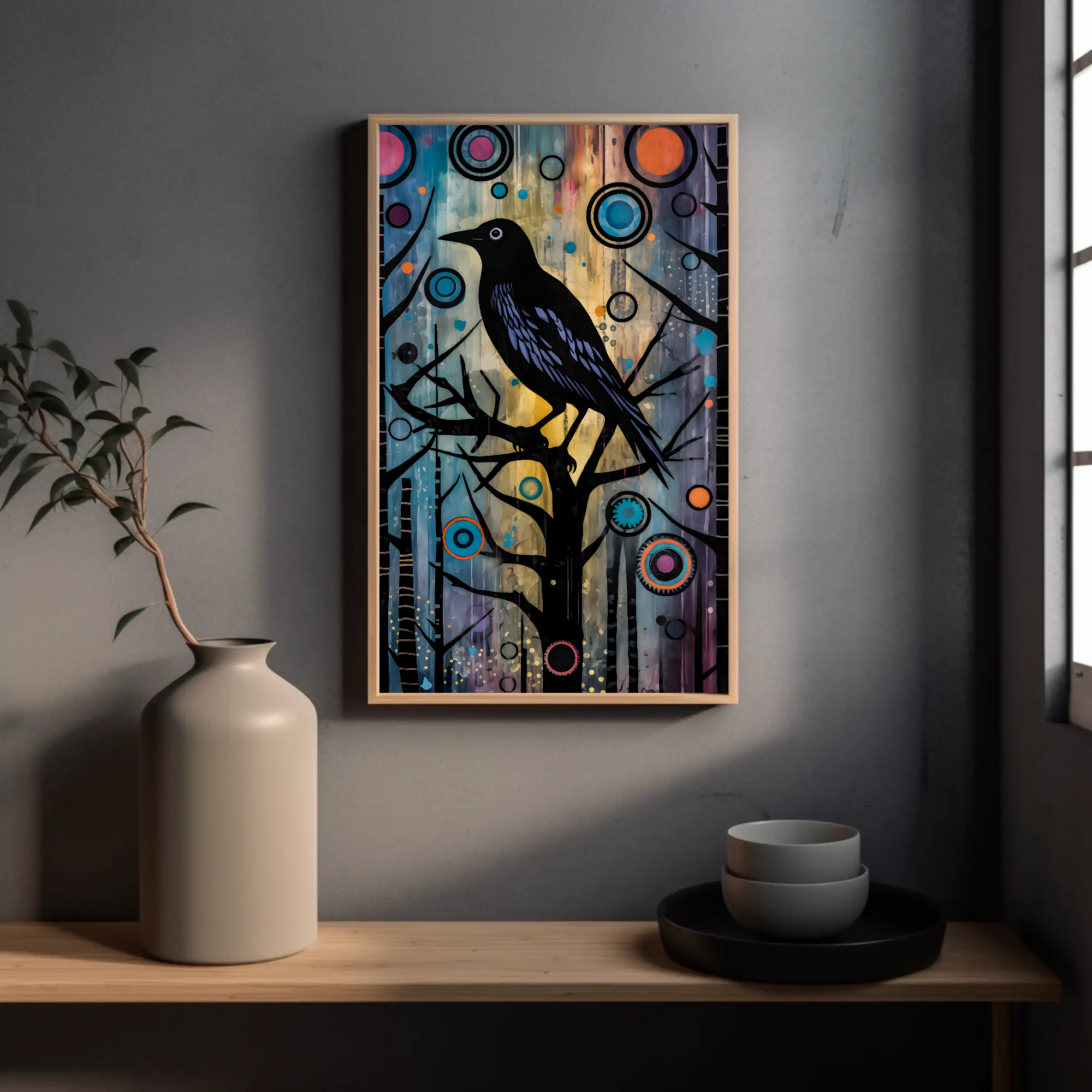 A Crows Perch Wall Art: Whimsical Abstract Forest