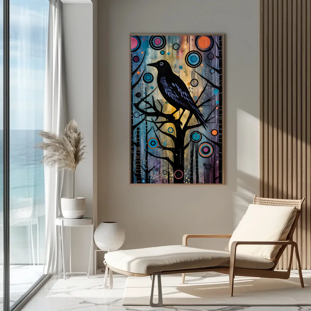 A Crows Perch Wall Art: Whimsical Abstract Forest