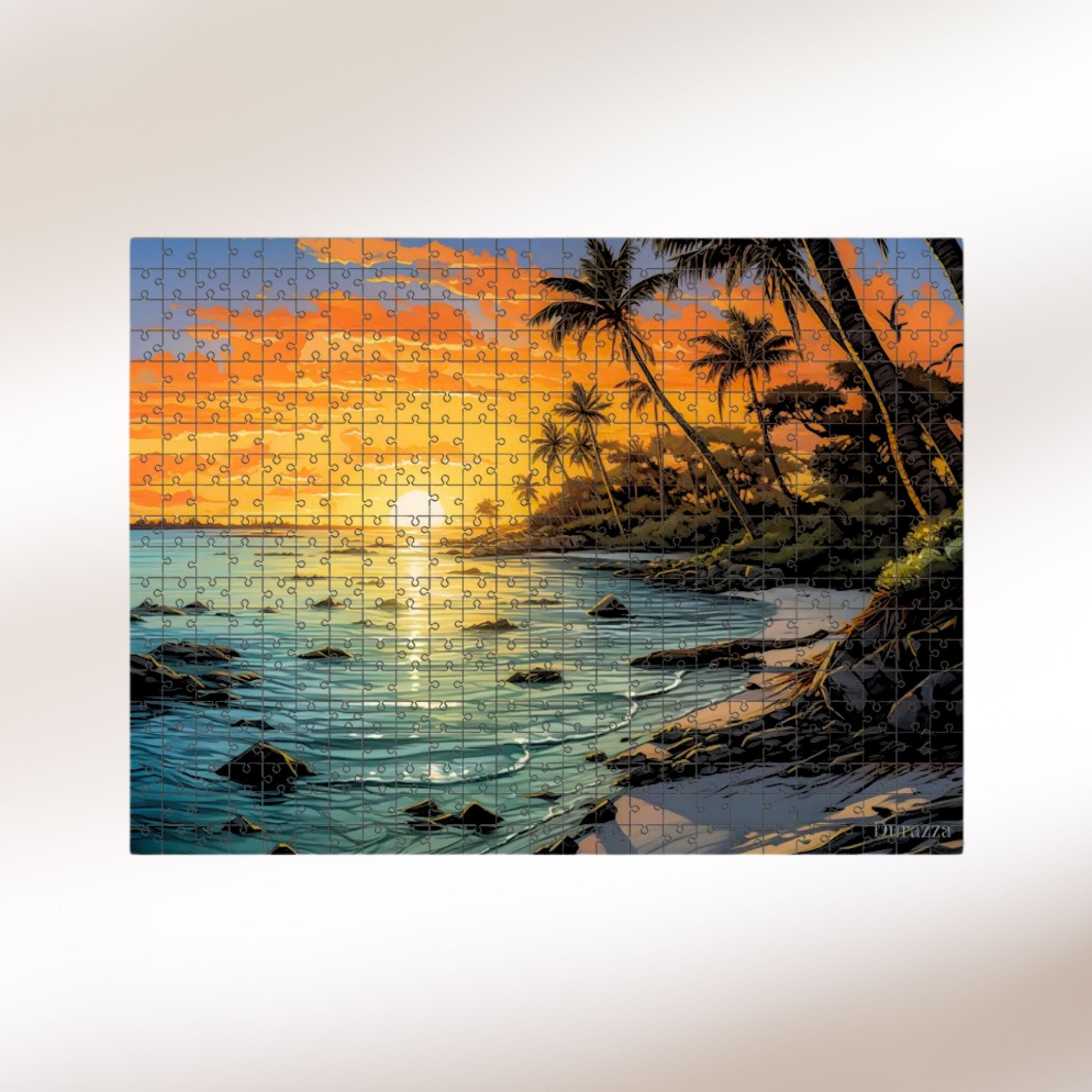 Calming Sunset Beach Jigsaw Puzzle: 500 or 1000 Piece