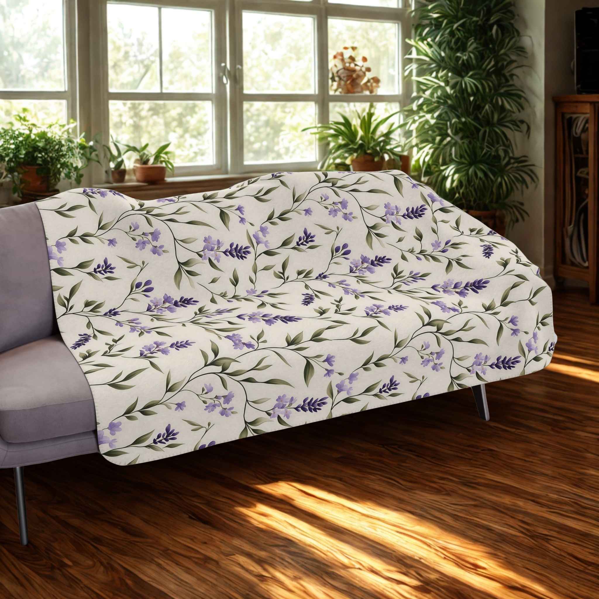 Lavender Throw Blanket - Cottagecore Decor | Violet Meadow