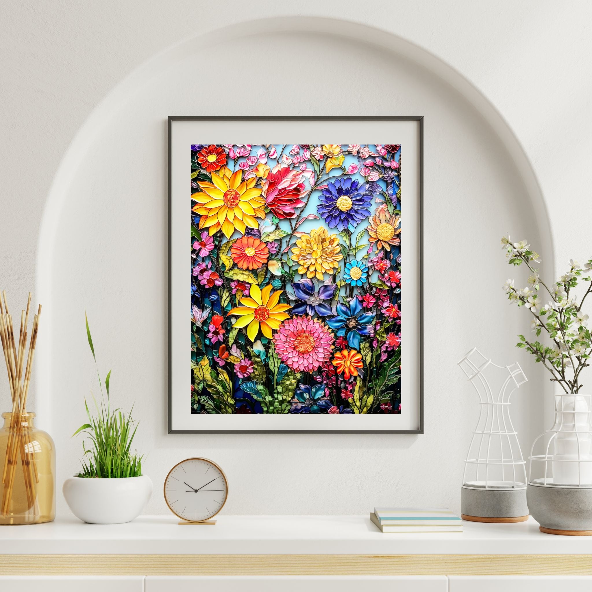 Vivid Chromatic Petals Wall Art Print
