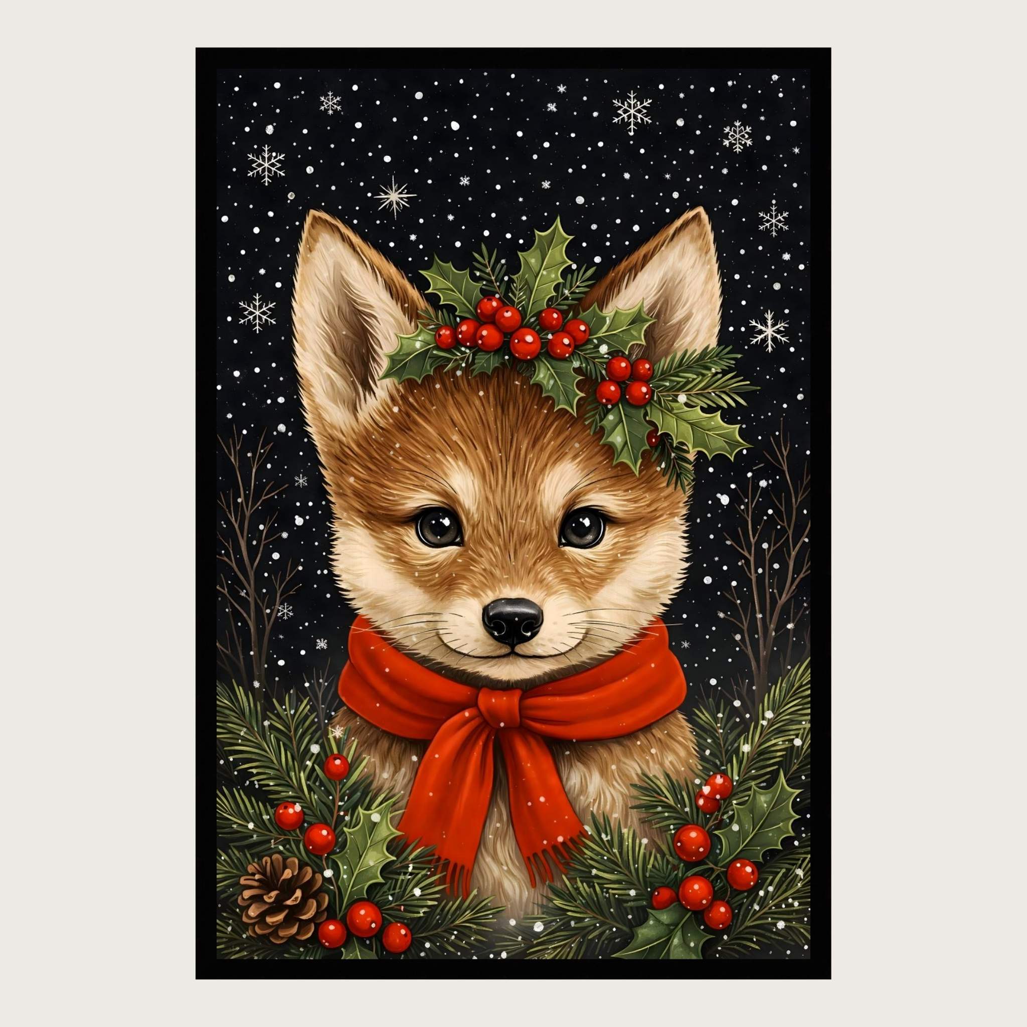 Winter Wolf Wall Art 12x18 or 24x36 | Baby Wolf Frost – Durazza