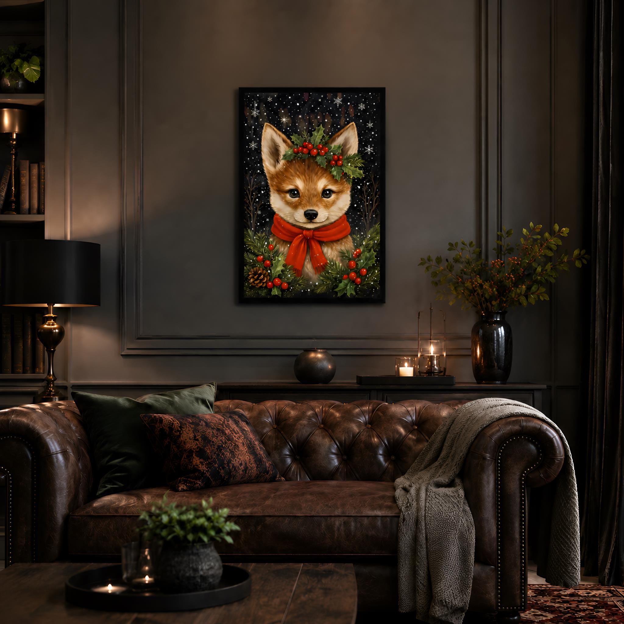 Winter Wolf Wall Art 12x18 or 24x36 | Baby Wolf Frost – Durazza