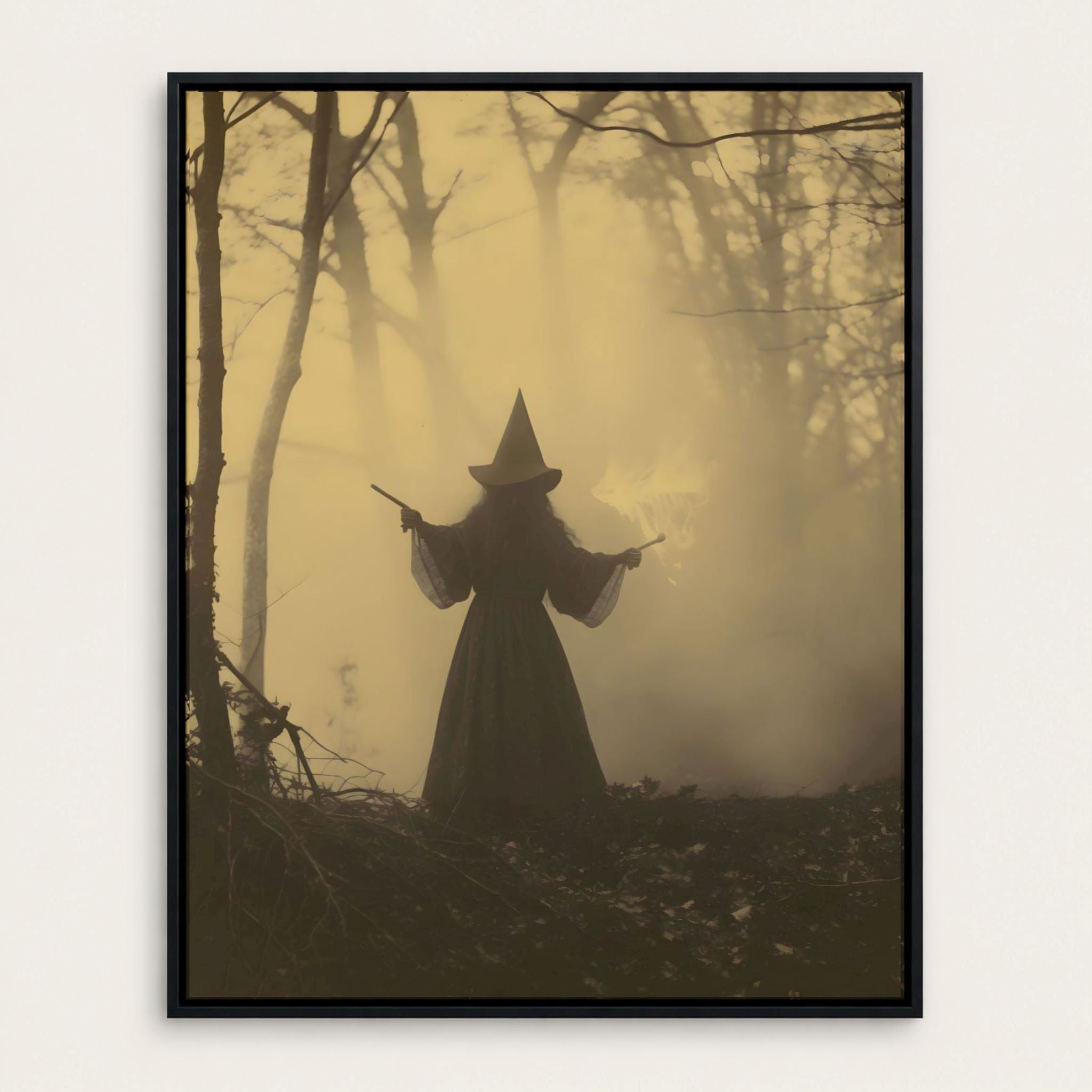 Witchcore Vintage Wall Art Print 11x14, Sepia | Witch's Seance - Durazza